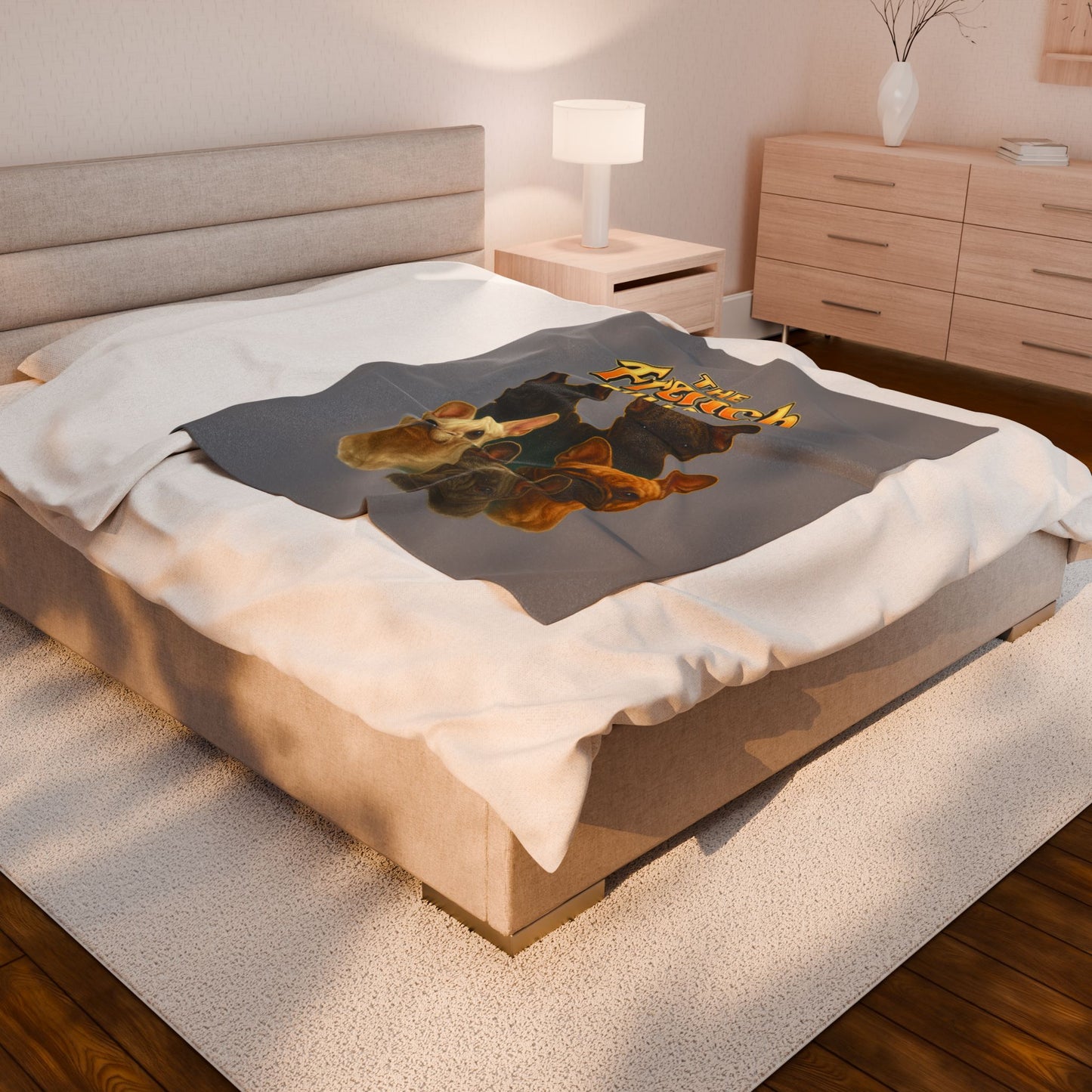 The French Bulldog Velveteen Plush Blanket | Cozy Dog Lover Throw | Frenchie Gift for Pet Owners | Soft Fleece Bed Blanket | Home Décor