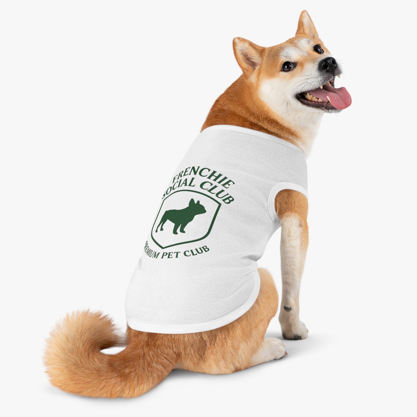 Frenchie Social Club Pet Tank Top, Cute Dog Apparel, French Bulldog Shirt, Pet Fashion, Summer Dog Outfit