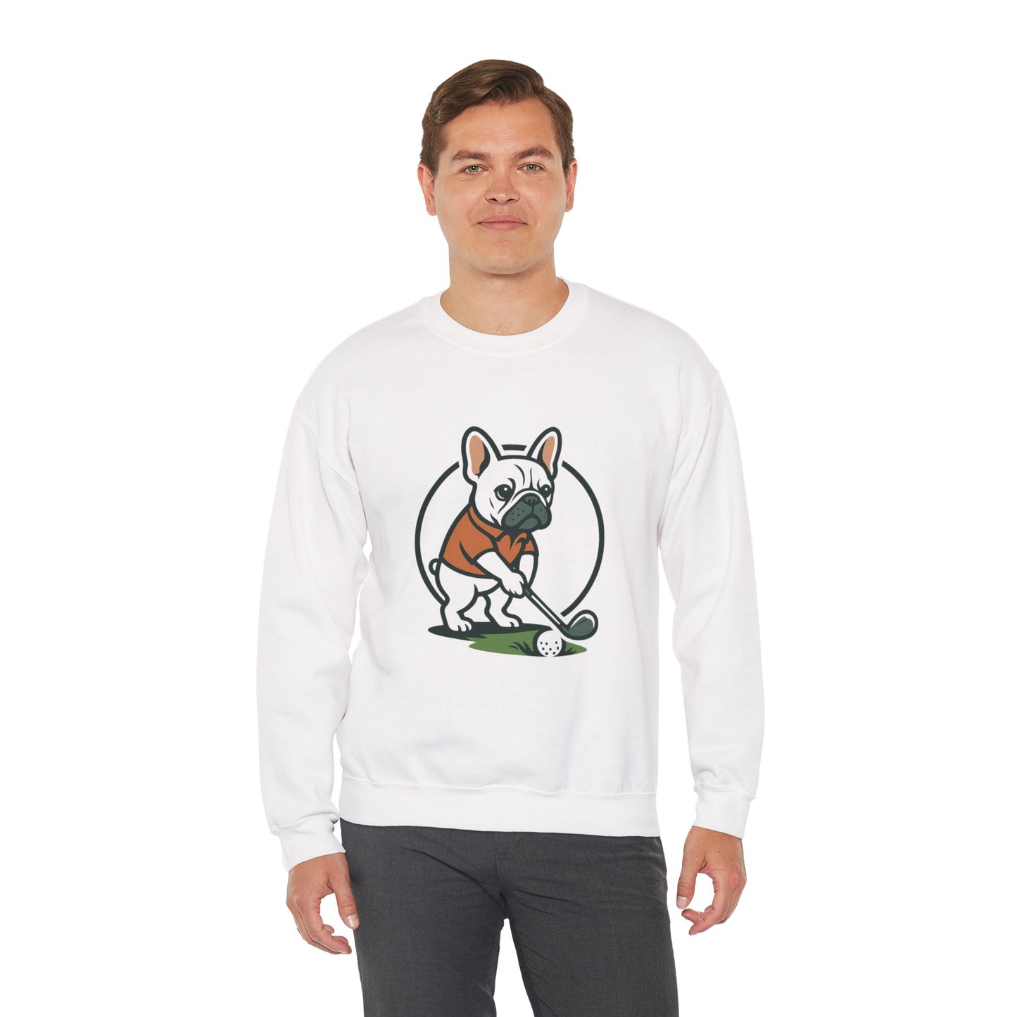 Cute Golfing Dog Sweatshirt | Unisex Heavy Blend Crewneck | Perfect for Dog Lovers, Golf Enthusiasts, and Casual Outings