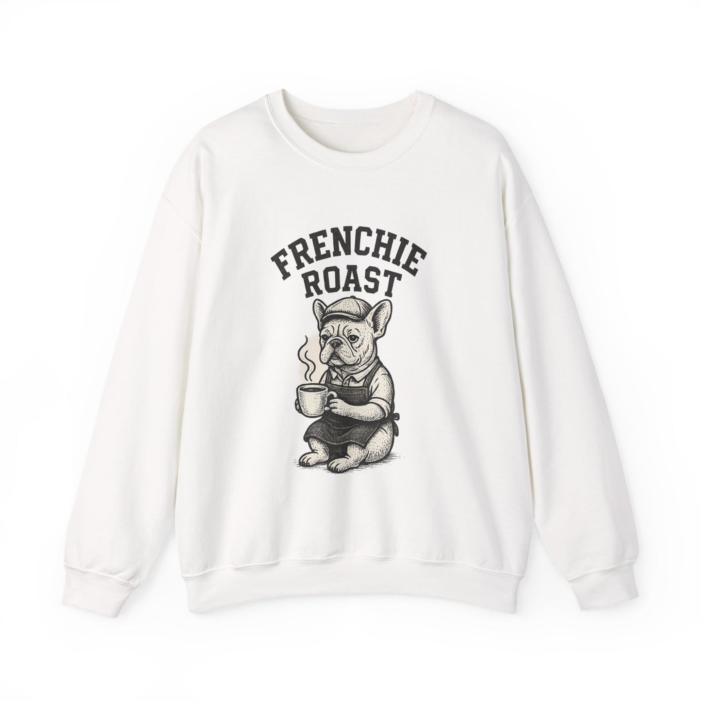 Frenchie Roast Sweatshirt • French Bulldog Coffee Lover Sweater • Cute Barista Dog Pullover • Frenchie Mom Gift • Cozy Dog Lover Crewneck