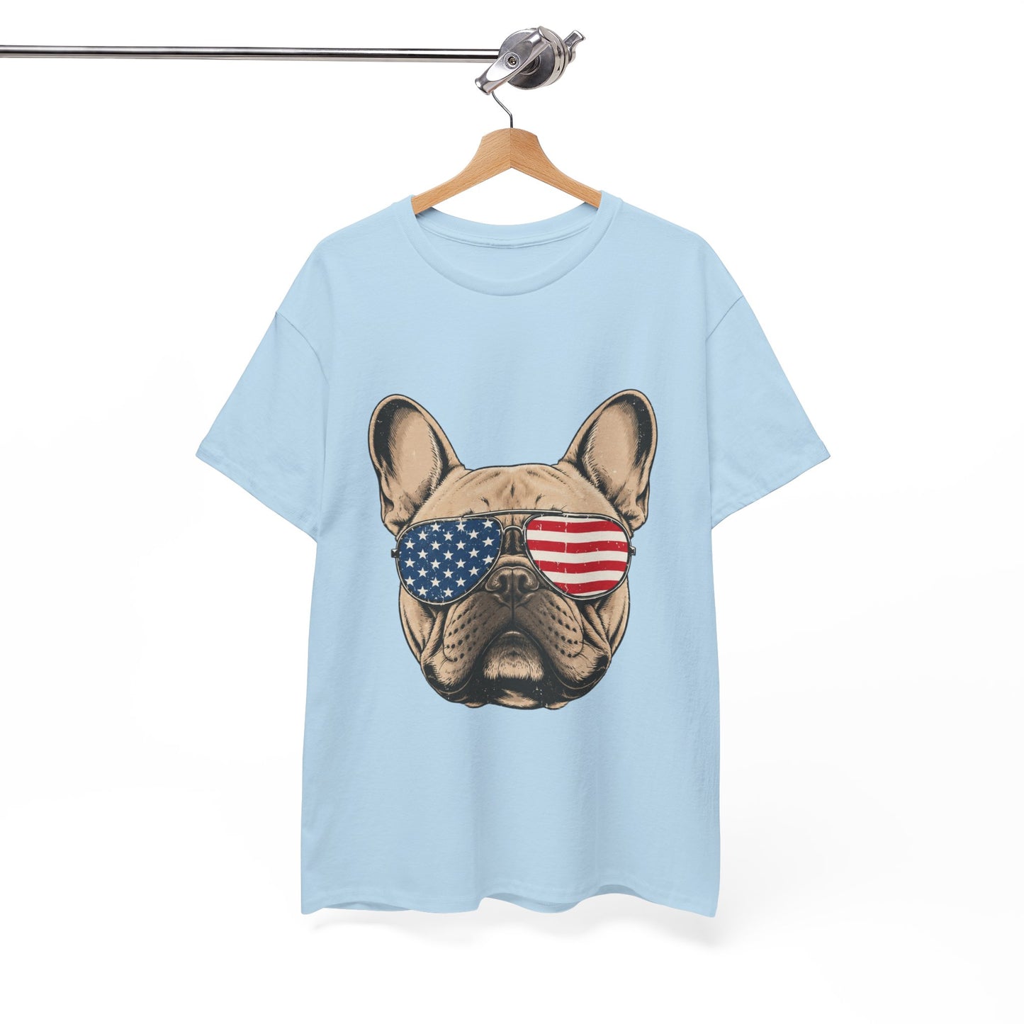 Patriotic French Bulldog Shirt, American Flag Sunglasses Frenchie Tee, Fourth of July Dog Lover Shirt, USA French Bulldog Gift