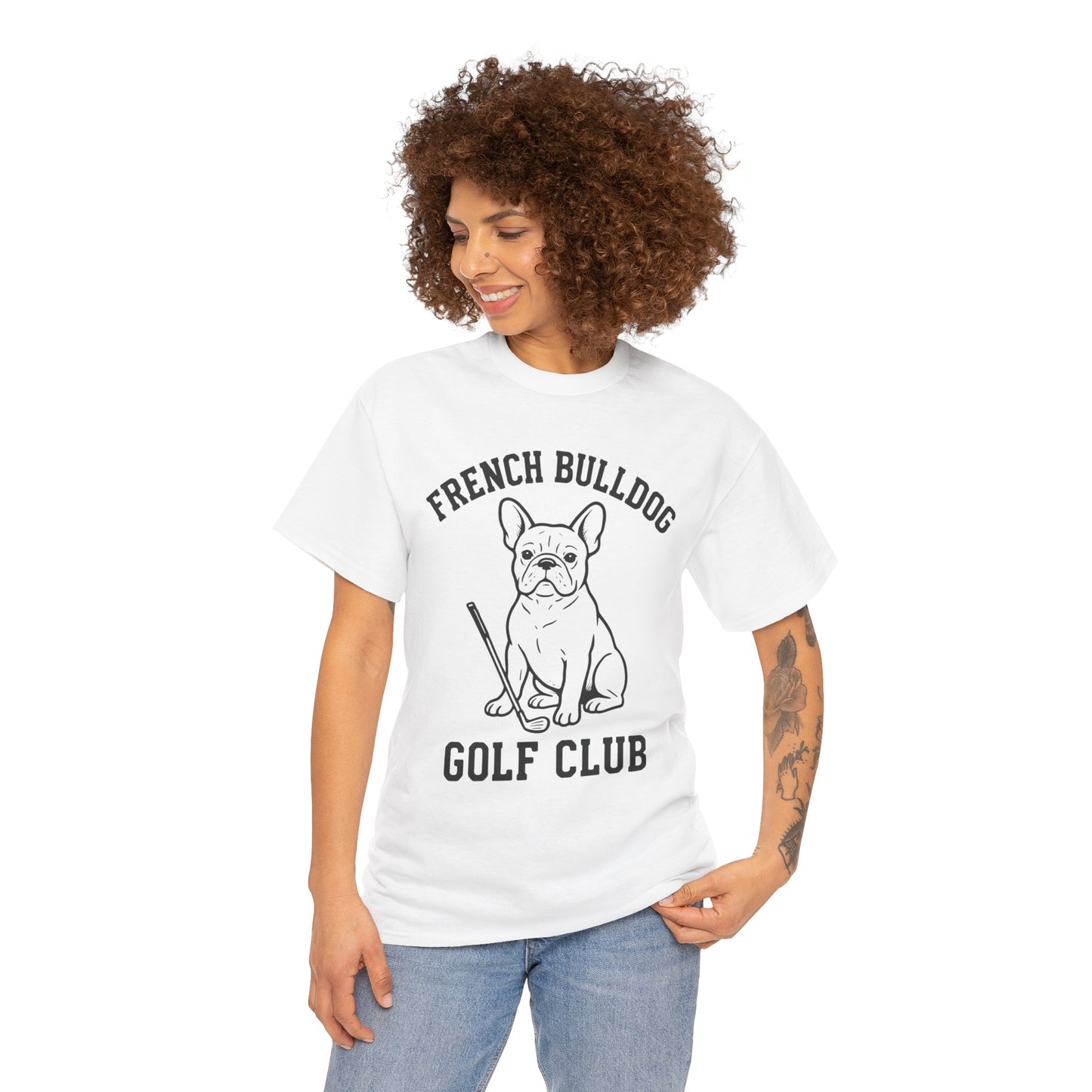 French Bulldog Golf Club Shirt | Frenchie Golf Tee | Frenchie Lover Gift | Dog Dad Golf Shirt | Dog Mom Golf Apparel | Retro Line Art Bulldog Tee