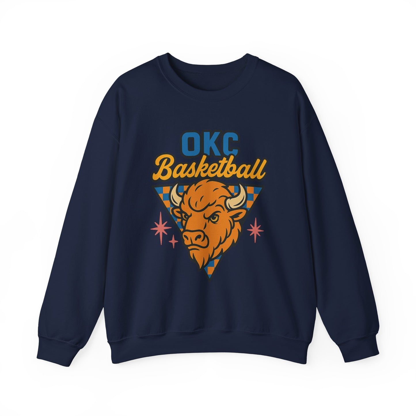 OKC Basketball Sweatshirt | Oklahoma City Retro Sports Crewneck | Bison Graphic Sweatshirt | Cozy Game Day Hoodie Alternative | OKC Fan Gift