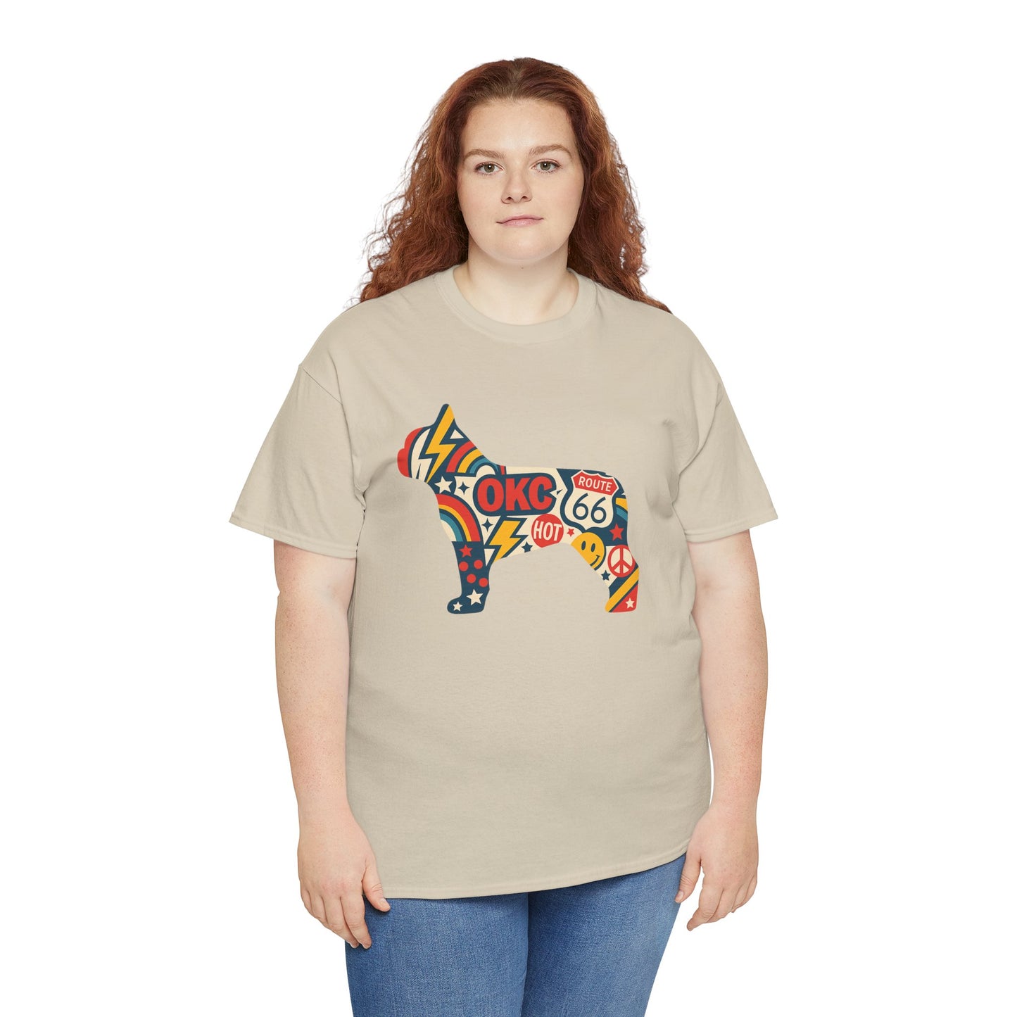 Oklahoma Route 66 French Bulldog T-Shirt | Retro OKC Frenchie Tee | Vintage Route 66 Dog Lover Shirt | Oklahoma Pride Gift for Frenchie Fans
