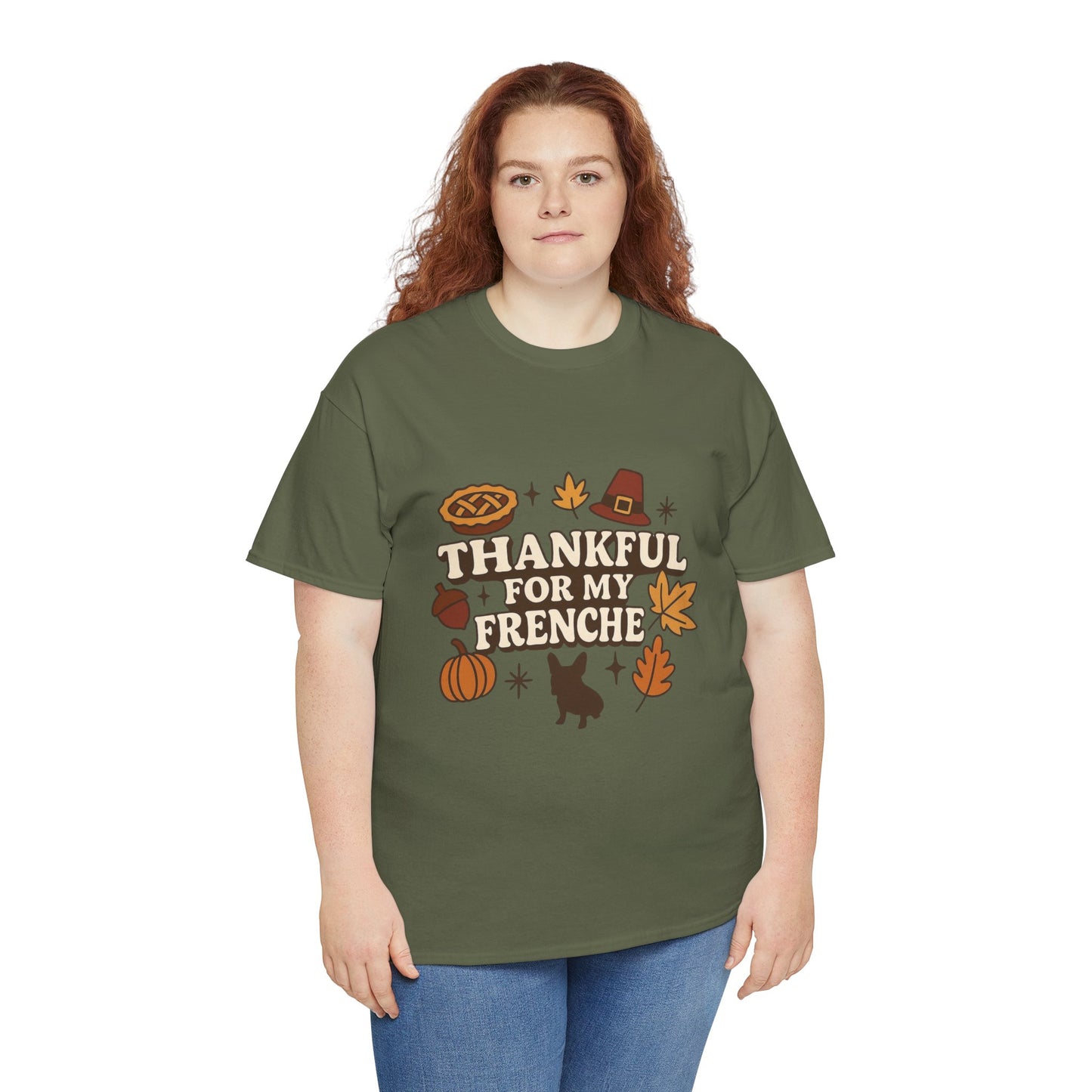 Thankful for My Frenchie Shirt – Thanksgiving French Bulldog Tee, Fall Dog Lover Gift, Autumn Pet Parent T-Shirt, Cute Pumpkin Pie Graphic
