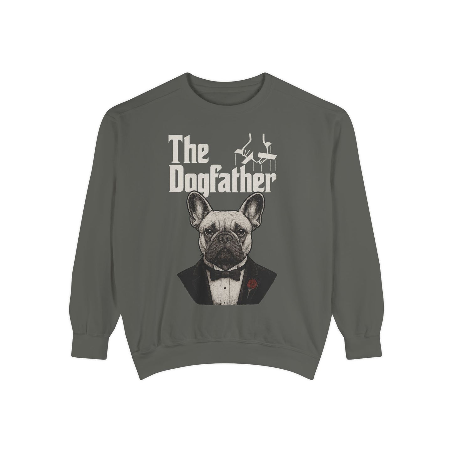 The Dogfather Sweatshirt | Funny French Bulldog Pullover | Dog Dad Crewneck | Mafia Style Frenchie Lover Sweater
