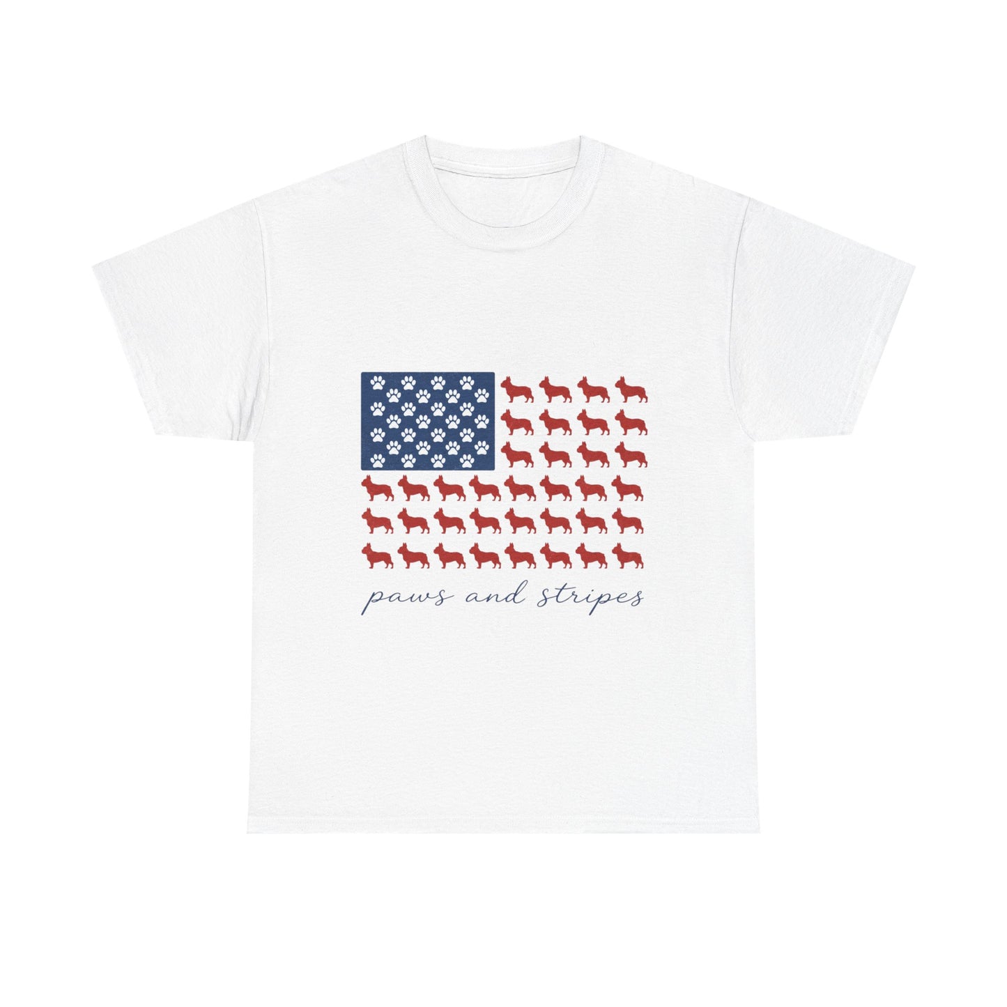 Paws and Stripes Shirt, Patriotic French Bulldog Tee, Frenchie American Flag Shirt, 4th of July Dog Lover Gift, USA Frenchie Tee