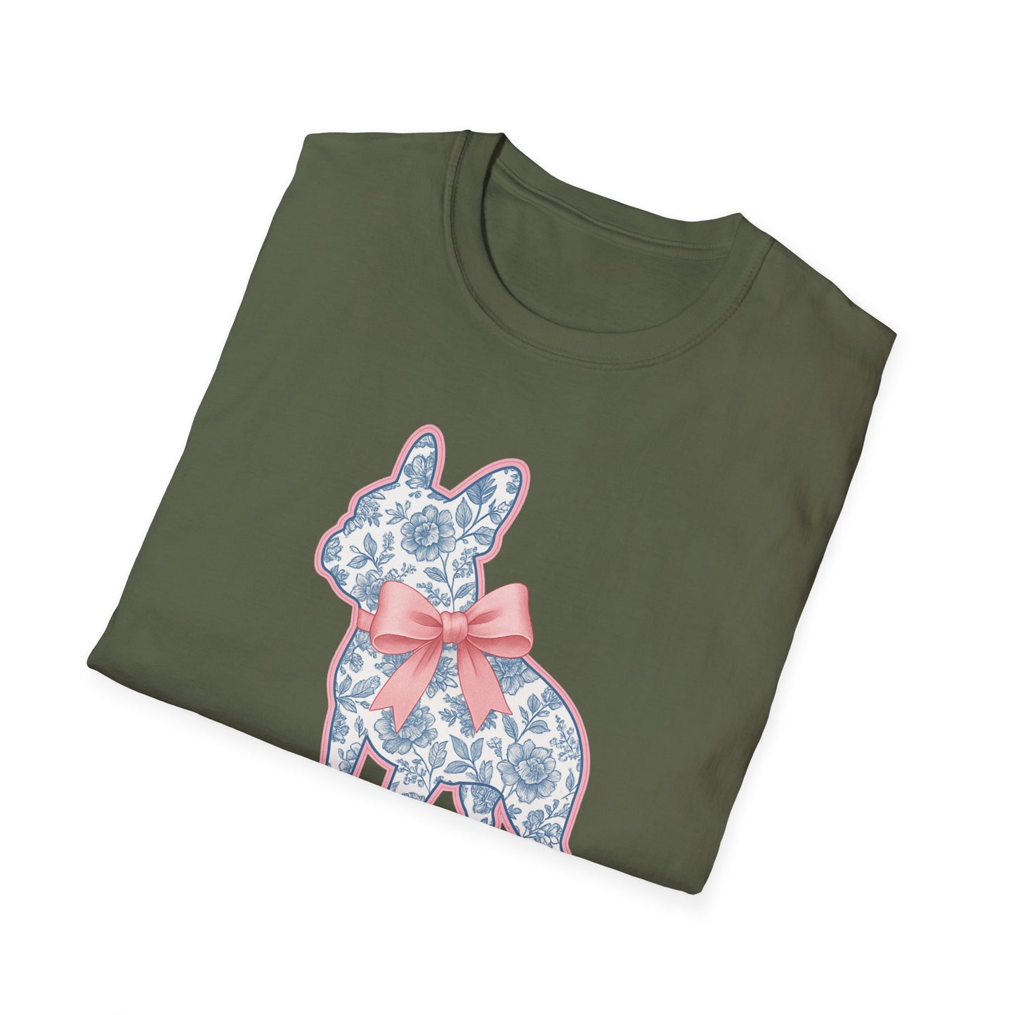 Frenchie Mama Shirt – Floral French Bulldog Silhouette Tee with Pink Bow, Dog Mom Gift, Cute Frenchie Lover T-Shirt, Pastel Dog Mom Apparel