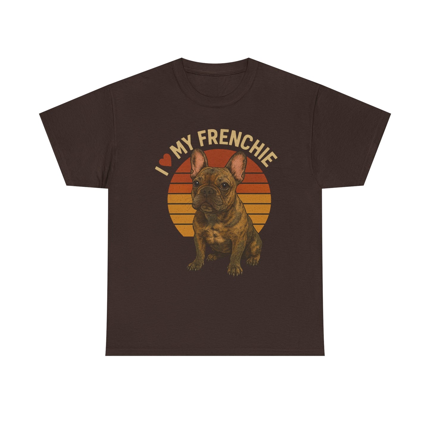 I Love My Frenchie T-Shirt | Brindle French Bulldog Retro Tee | Vintage Dog Lover Shirt | Frenchie Mom & Dad Gift