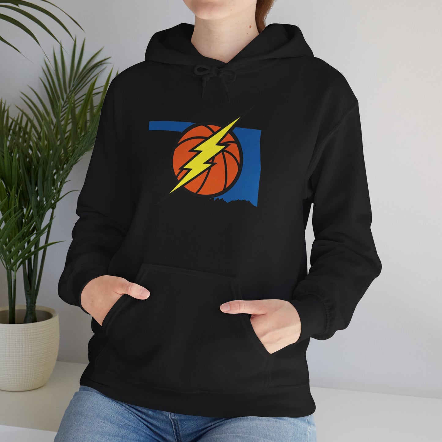 Oklahoma Basketball Lightning Hoodie | Thunder Fan Hoodie | Oklahoma Basketball Sweatshirt | Blue Orange Game Day Hoodie