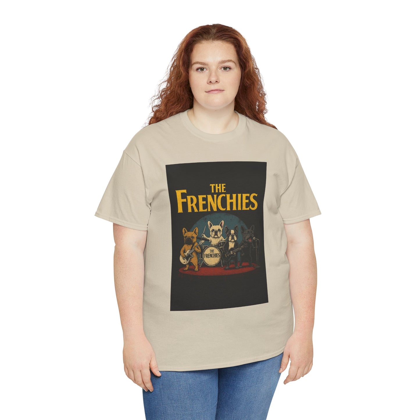 The Frenchies Band T-Shirt | Retro French Bulldog Graphic Tee | Funny Dog Lover Gift | Vintage Concert Style Frenchie Shirt