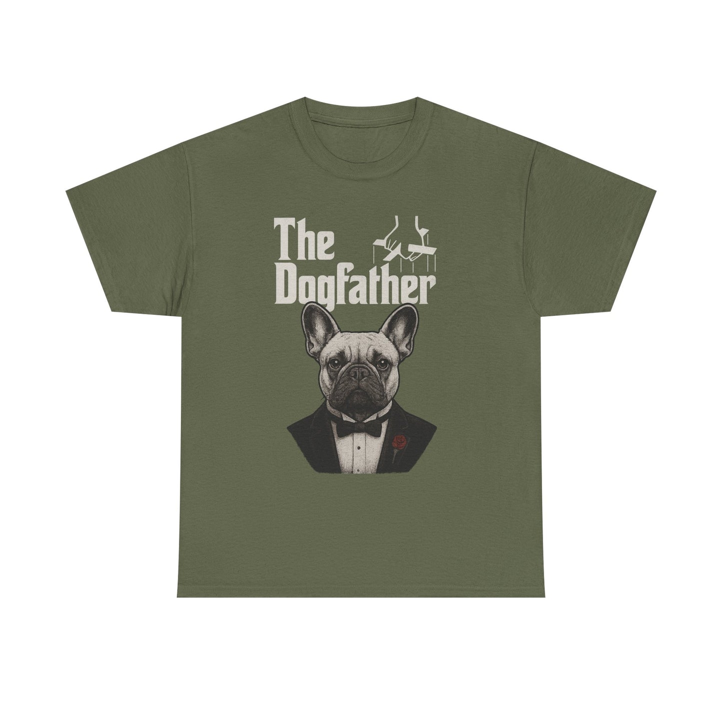 The Dogfather French Bulldog T-Shirt | Funny Dog Dad Tee | Frenchie Lover Gift | Mafia Style Pet Parent Graphic Shirt