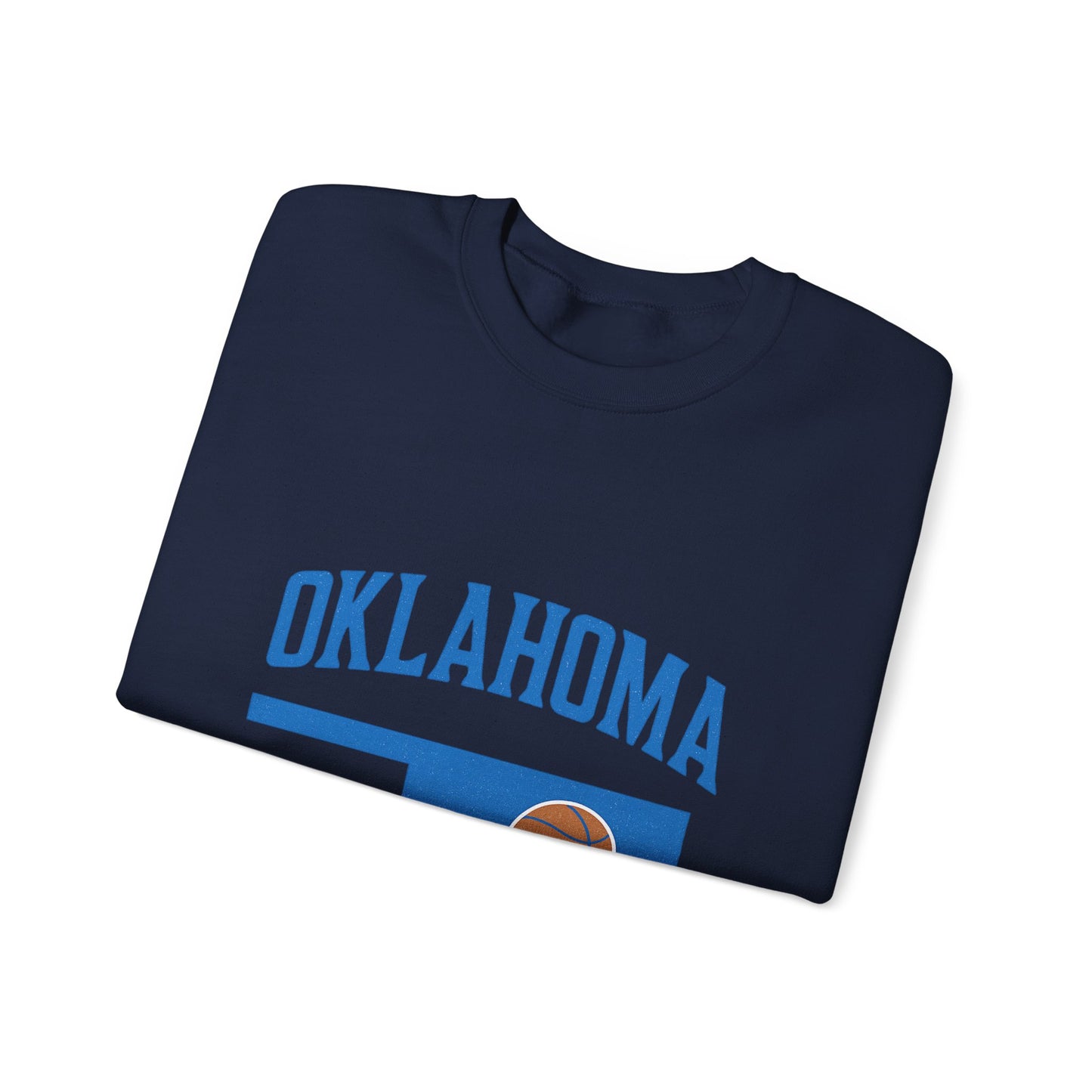 Oklahoma Basketball Sweatshirt | OKC State Outline Pullover | Blue and Orange Game Day Crewneck | Retro Oklahoma Sports Sweater