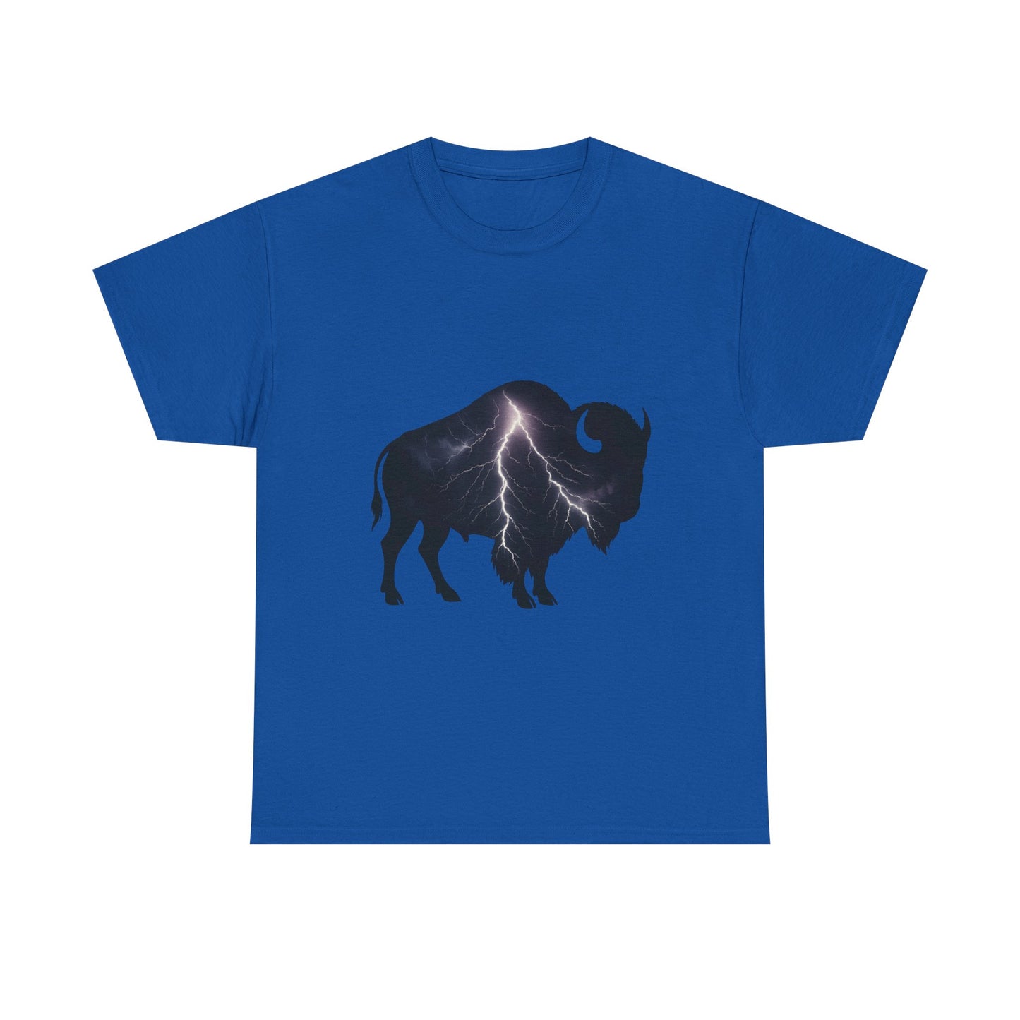 Lightning Bison T-Shirt – Oklahoma City Thunder-Inspired Tee, Electric Bison Graphic Shirt, OKC Basketball Fan Apparel