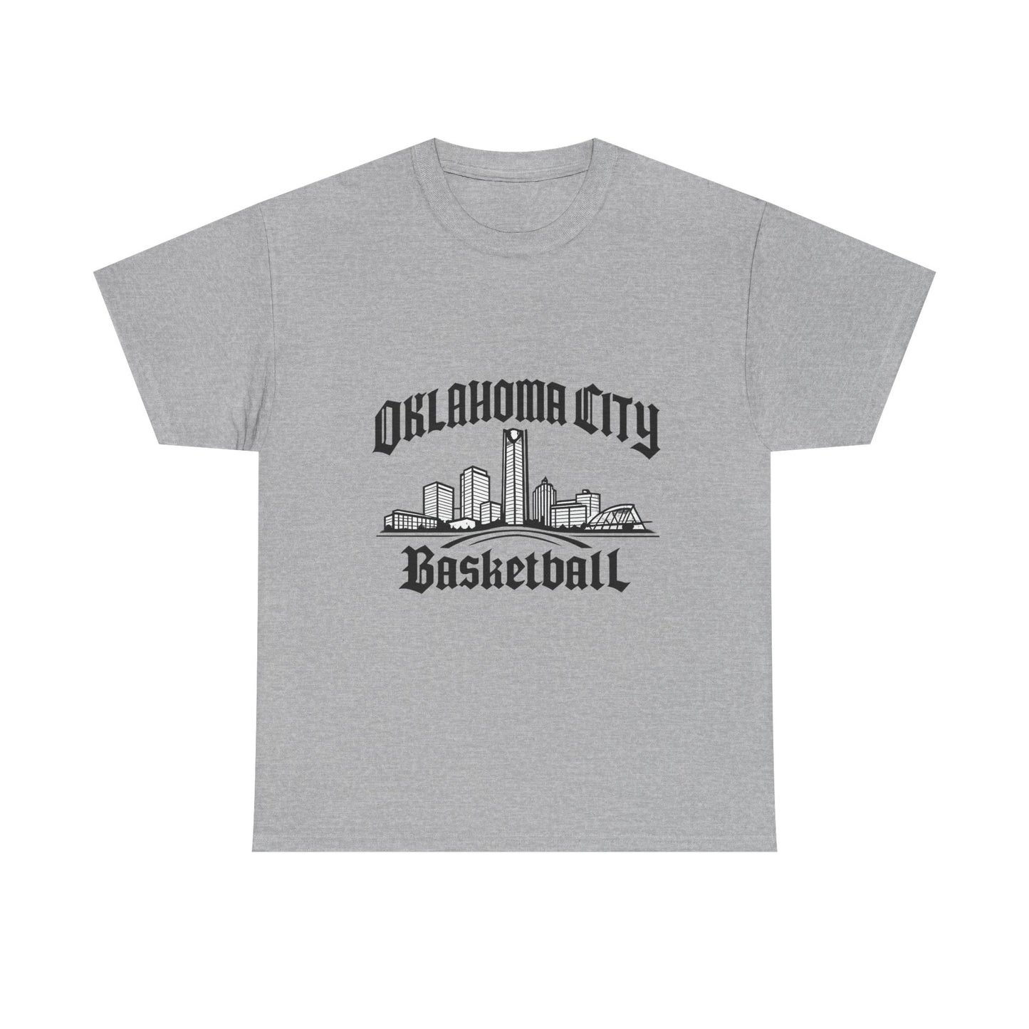 Oklahoma City Basketball Shirt, OKC Skyline Tee, Oklahoma Basketball Fan Shirt, thunder Sports Shirt, Orange Basketball Graphic Tee
