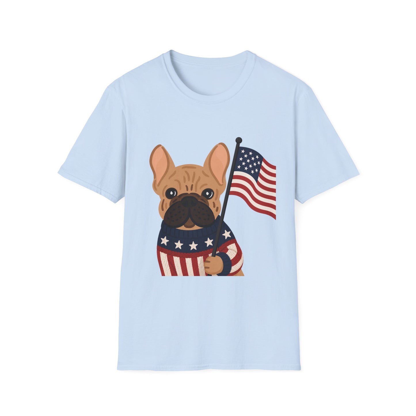 Patriotic French Bulldog Shirt, American Flag Frenchie Tee, 4th of July Dog Shirt, USA French Bulldog Shirt, Independence Day Frenchie, Dog Lover Gift, Patriotic Puppy Tee