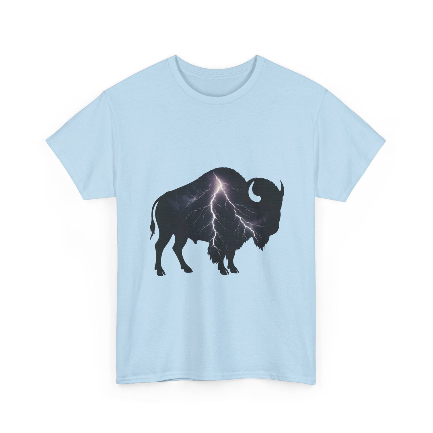 Lightning Bison T-Shirt – Oklahoma City Thunder-Inspired Tee, Electric Bison Graphic Shirt, OKC Basketball Fan Apparel