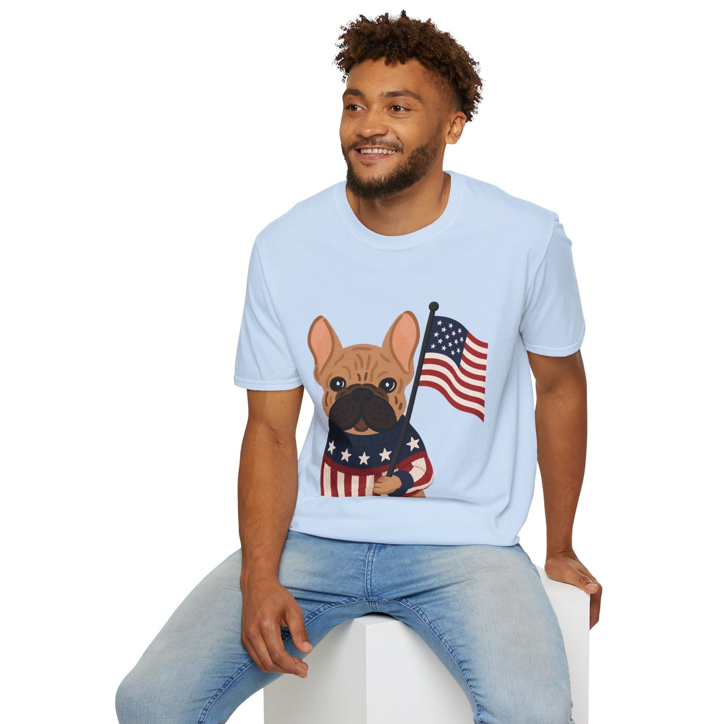 Patriotic French Bulldog Shirt, American Flag Frenchie Tee, 4th of July Dog Shirt, USA French Bulldog Shirt, Independence Day Frenchie, Dog Lover Gift, Patriotic Puppy Tee