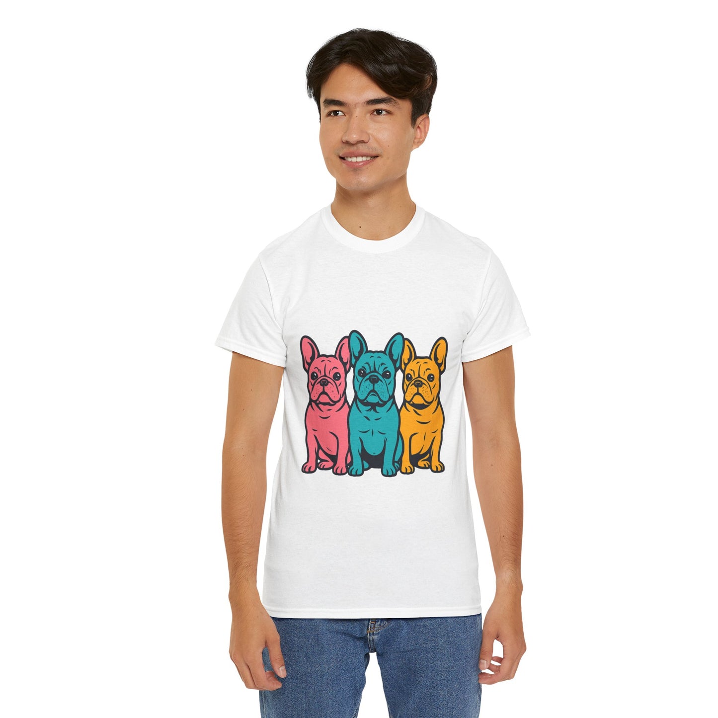 Pop Art French Bulldog T-Shirt | Colorful Frenchie Graphic Tee | Retro Dog Lover Shirt | Bright 80s Style Pet Gift | Fun Unisex Dog Mom Shirt