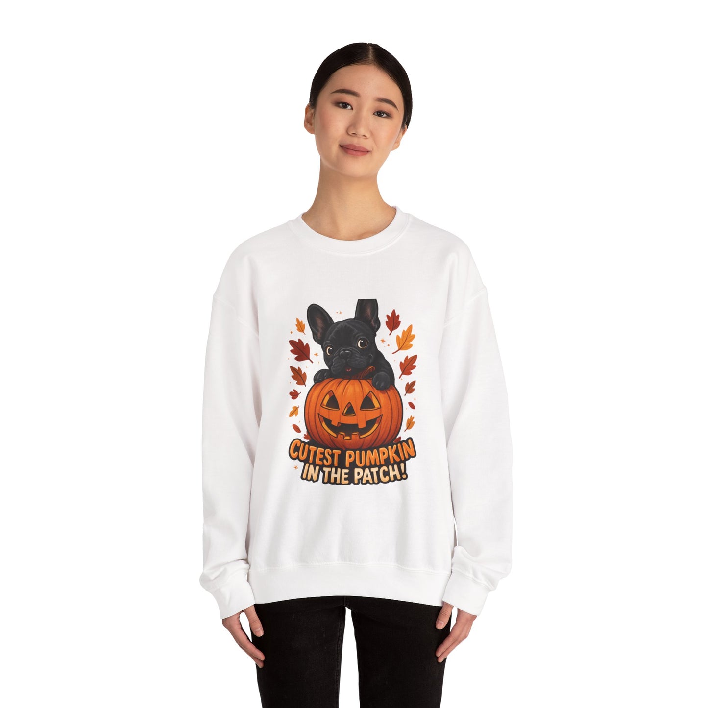 Cutest Pumpkin in the Patch Sweatshirt | Frenchie Fall Crewneck | Halloween Dog Lover Gift | Cozy French Bulldog Pumpkin Patch Pullover