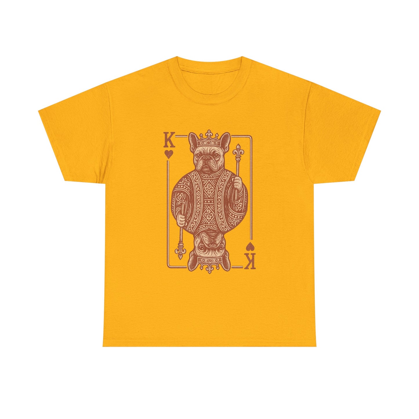King French Bulldog Shirt, Frenchie Playing Card Tee, Royal Frenchie T-Shirt, Vintage French Bulldog Graphic Shirt, Dog Lover Gift, King of Hearts Frenchie Tee