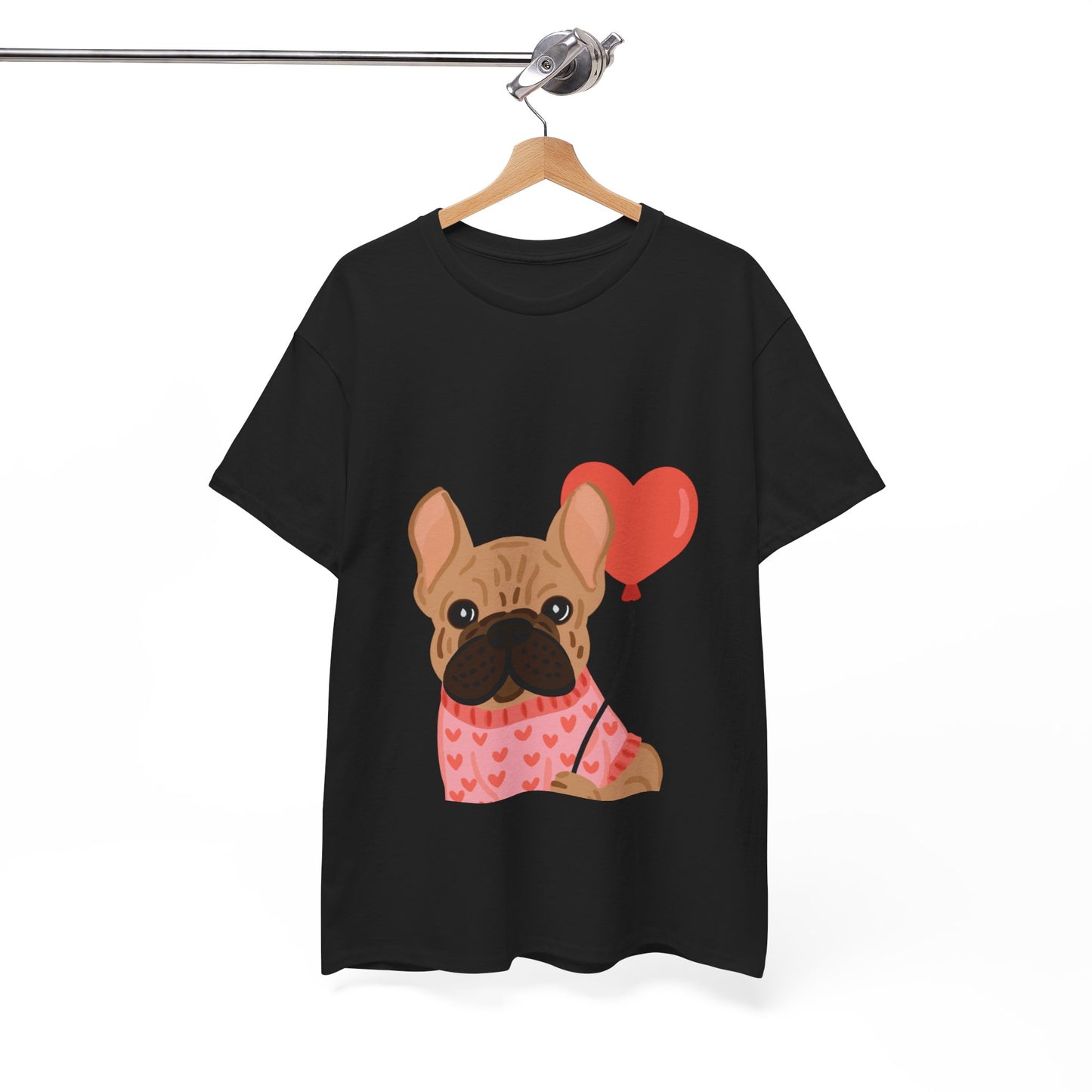 Valentine French Bulldog Shirt, Cute Frenchie Heart Balloon Tee, French Bulldog Valentine Gift, Dog Mom Valentine’s Shirt, Frenchie Love Tee