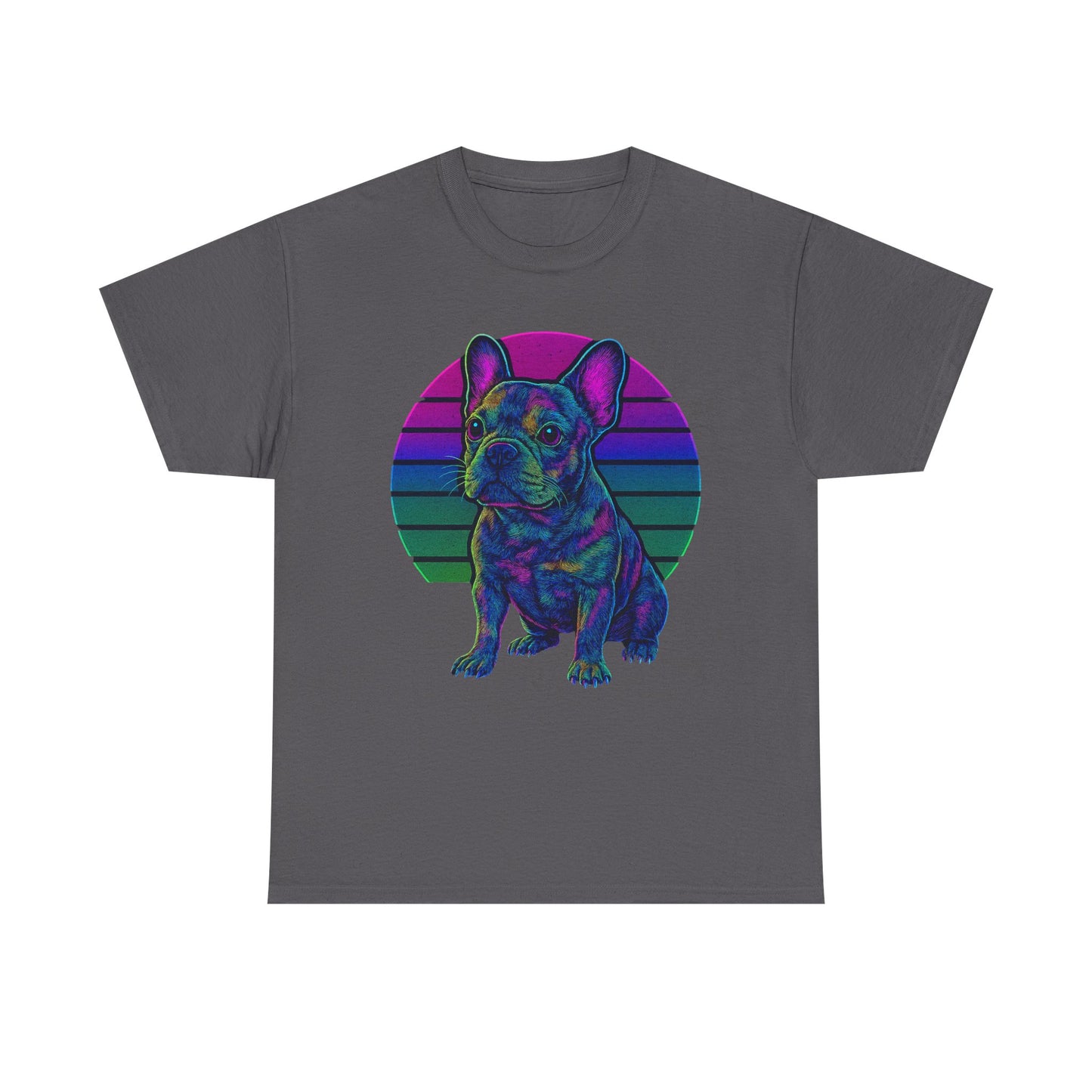 Neon French Bulldog T-Shirt | Retro 80s Frenchie Tee | Colorful Dog Lover Shirt | Electric Frenchie Gift for Men & Women