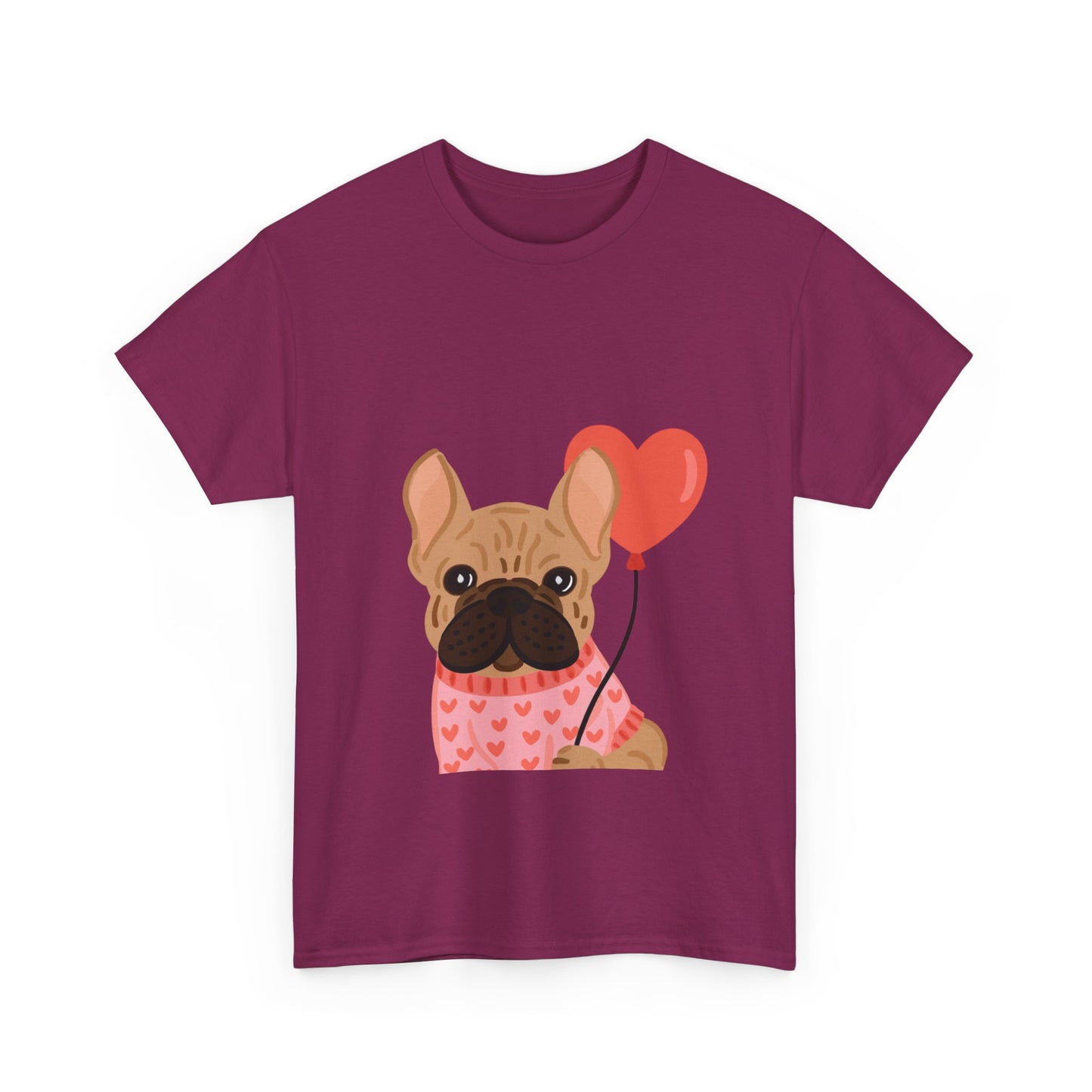 Valentine French Bulldog Shirt, Cute Frenchie Heart Balloon Tee, French Bulldog Valentine Gift, Dog Mom Valentine’s Shirt, Frenchie Love Tee