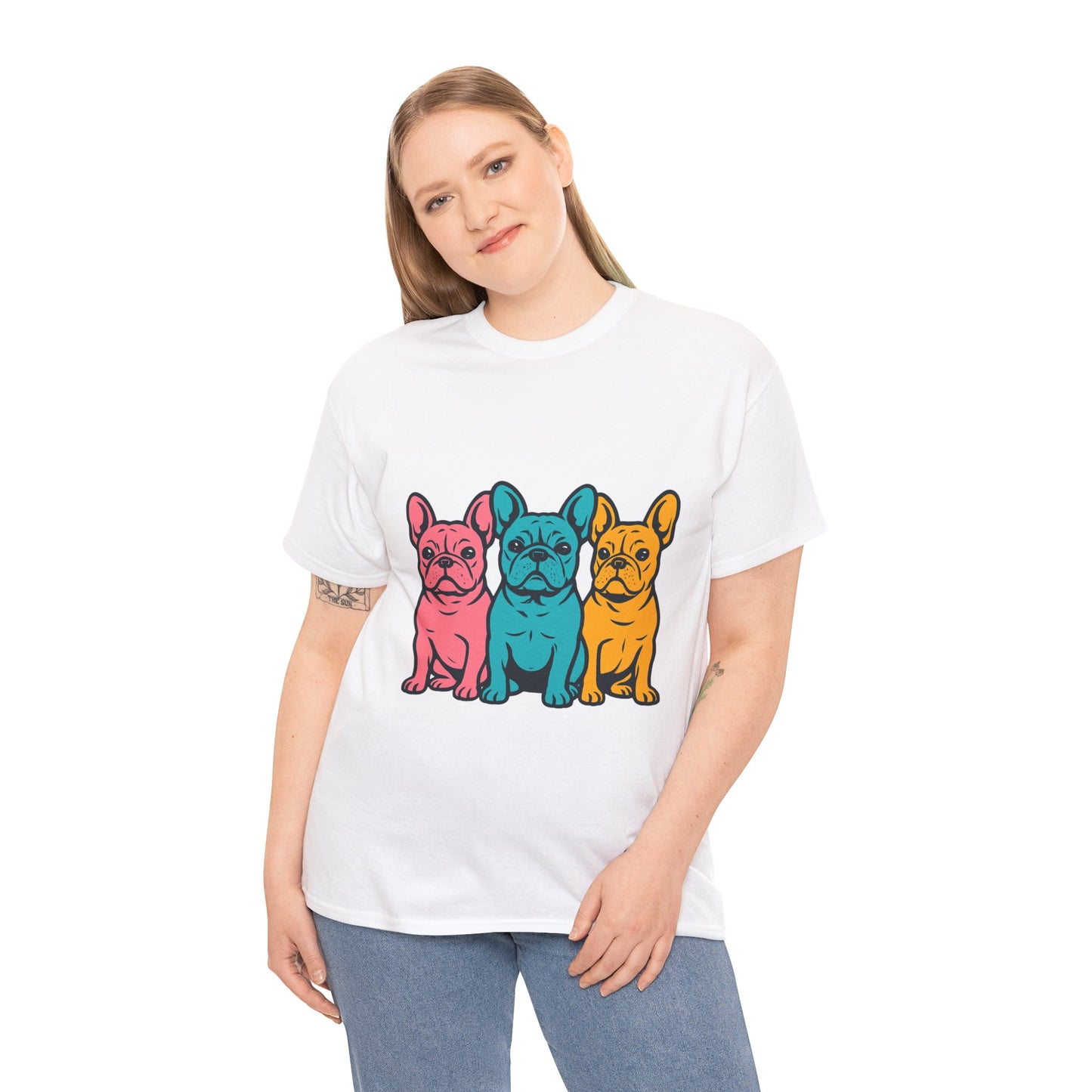 Pop Art French Bulldog T-Shirt | Colorful Frenchie Graphic Tee | Retro Dog Lover Shirt | Bright 80s Style Pet Gift | Fun Unisex Dog Mom Shirt