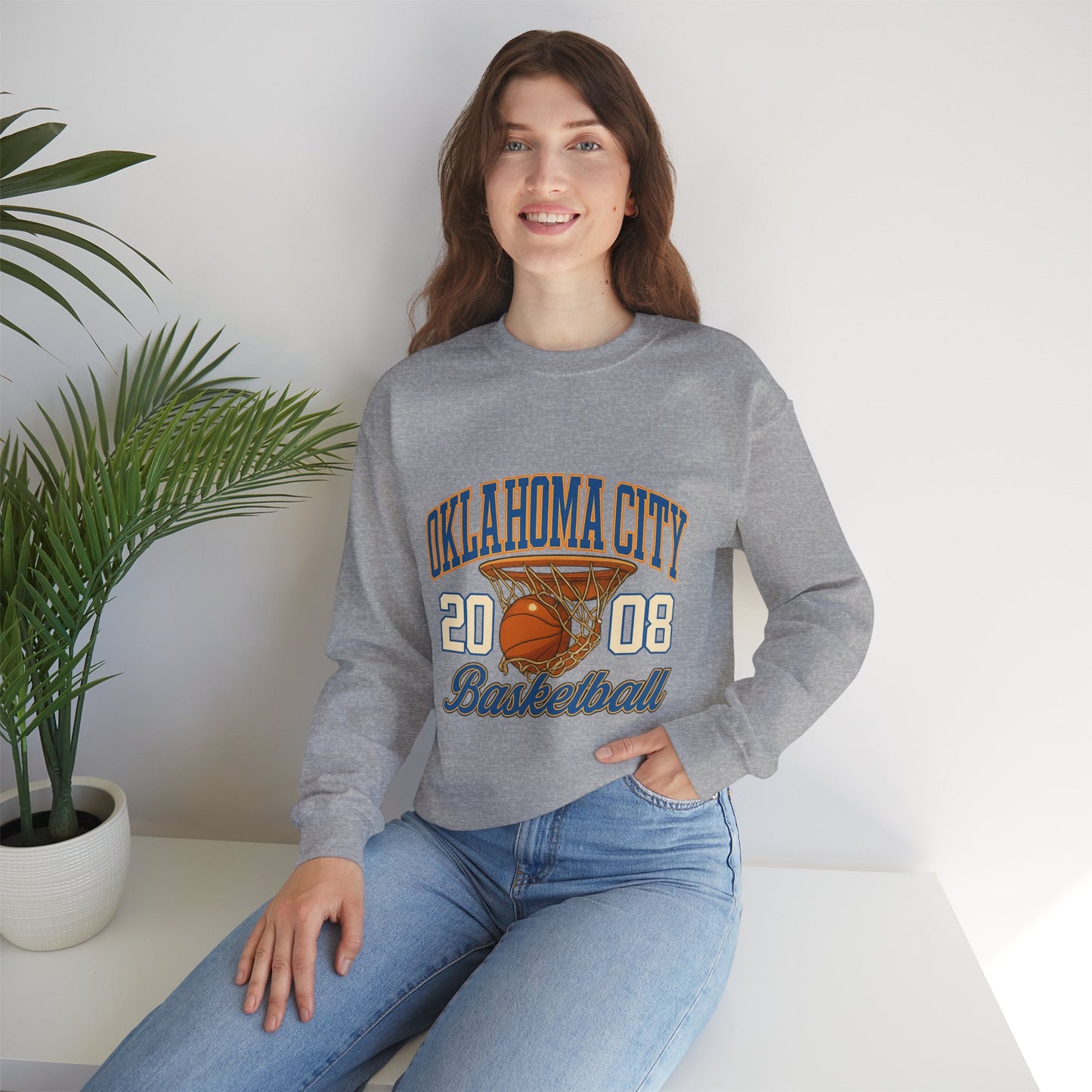 Oklahoma City Basketball Sweatshirt, Unisex Crewneck, Sports Fan Gift, Casual Wear, Basketball Apparel, Team Pride