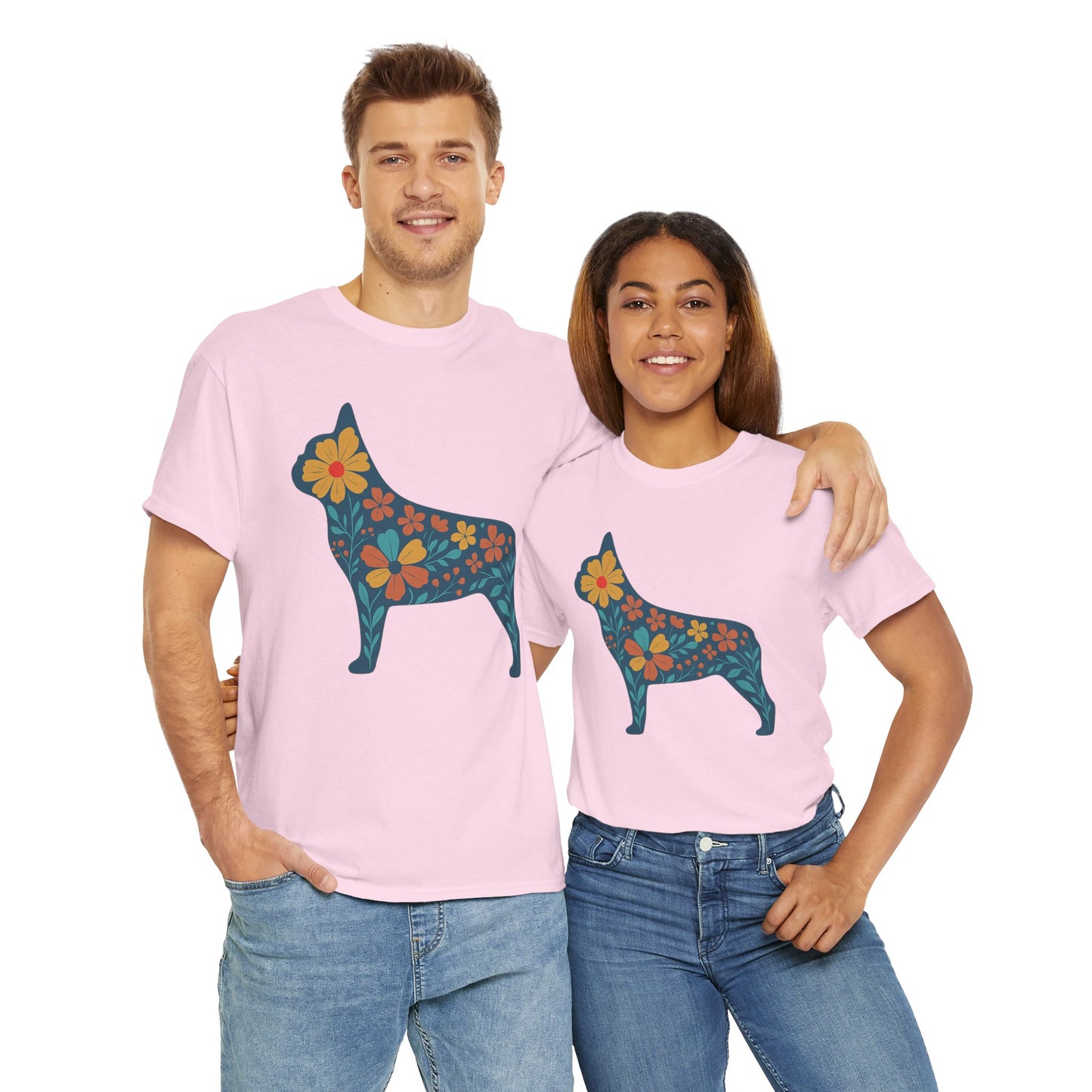 Floral Frenchie T-Shirt | Bright Flower French Bulldog Tee | Cute Dog Lover Shirt | Retro Pet Mom Gift | Boho Botanical Frenchie Graphic Tee
