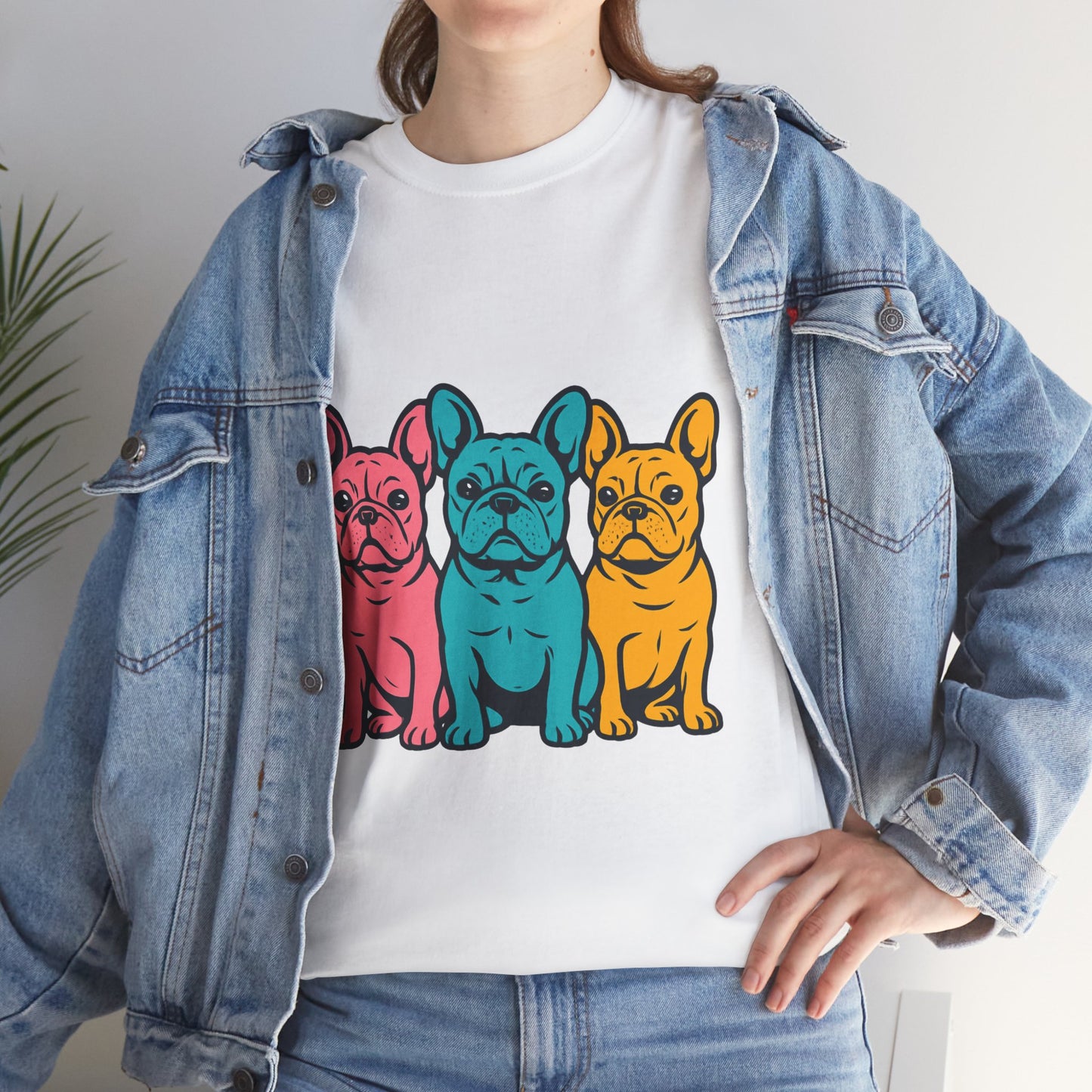 Pop Art French Bulldog T-Shirt | Colorful Frenchie Graphic Tee | Retro Dog Lover Shirt | Bright 80s Style Pet Gift | Fun Unisex Dog Mom Shirt