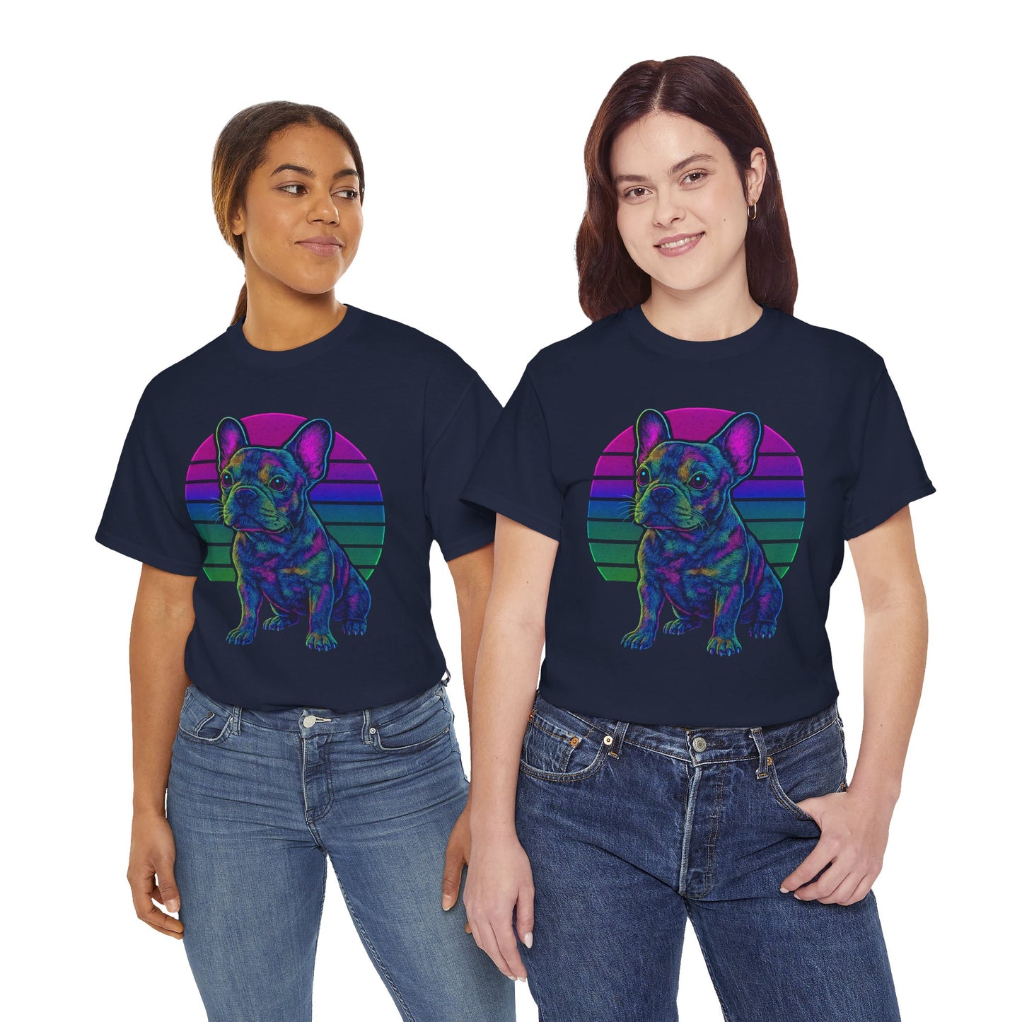Neon French Bulldog T-Shirt | Retro 80s Frenchie Tee | Colorful Dog Lover Shirt | Electric Frenchie Gift for Men & Women