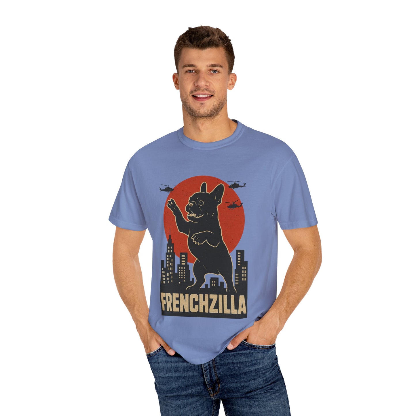 French Bulldogzilla T-shirt | Retro Japanese Frenchie Tee | Funny Inspired Dog Lover Gift | Unisex t-shirt