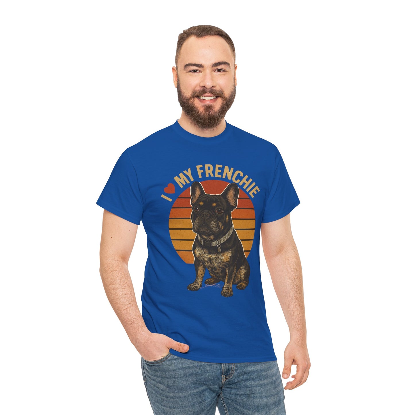 I Love My Frenchie T-Shirt | Retro French Bulldog Tee | Black & Tan Frenchie Gift | Vintage Dog Lover Shirt for Frenchie Moms & Dads