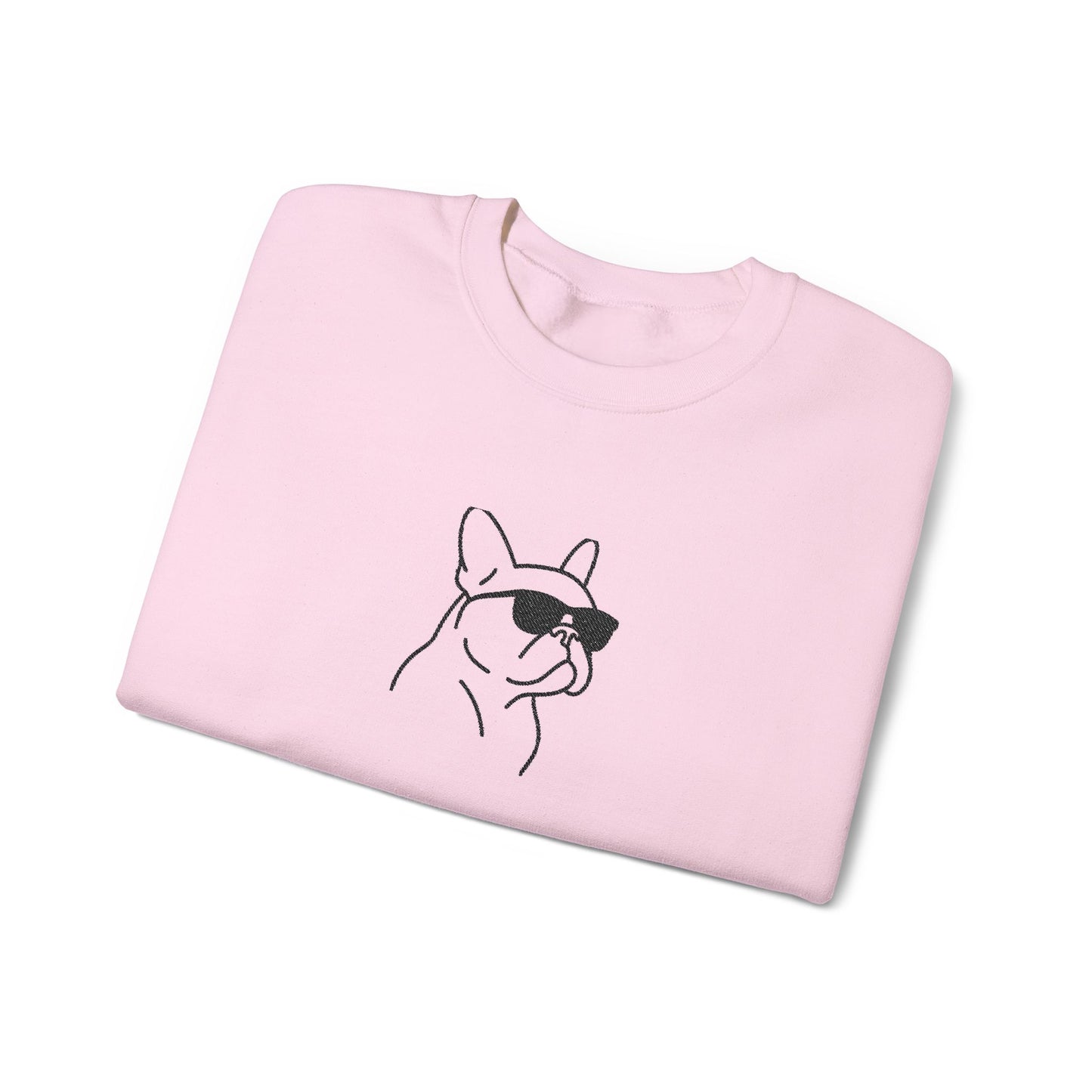 Frenchie in Shades Sweatshirt | Hot Pink French Bulldog Crewneck | Minimal Line Art Dog Lover Gift | Cute Cozy Frenchie Pullover