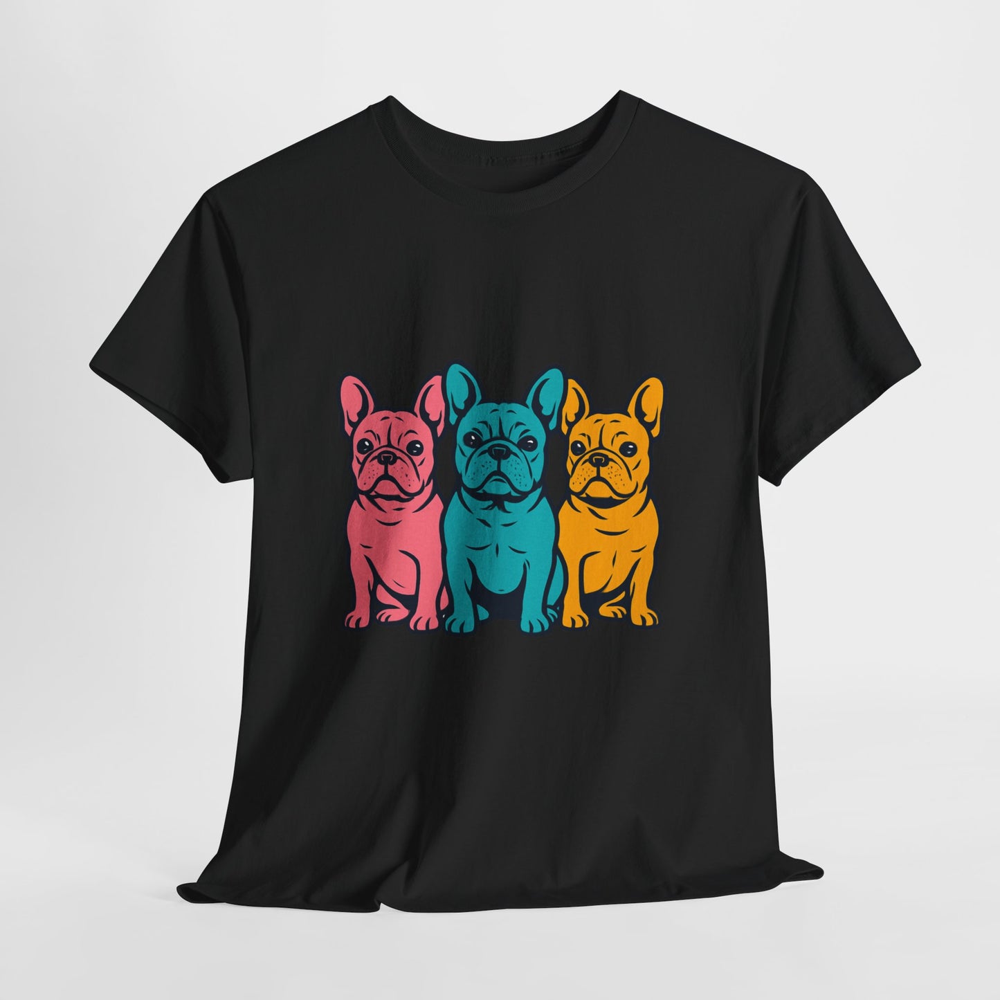 Pop Art French Bulldog T-Shirt | Colorful Frenchie Graphic Tee | Retro Dog Lover Shirt | Bright 80s Style Pet Gift | Fun Unisex Dog Mom Shirt