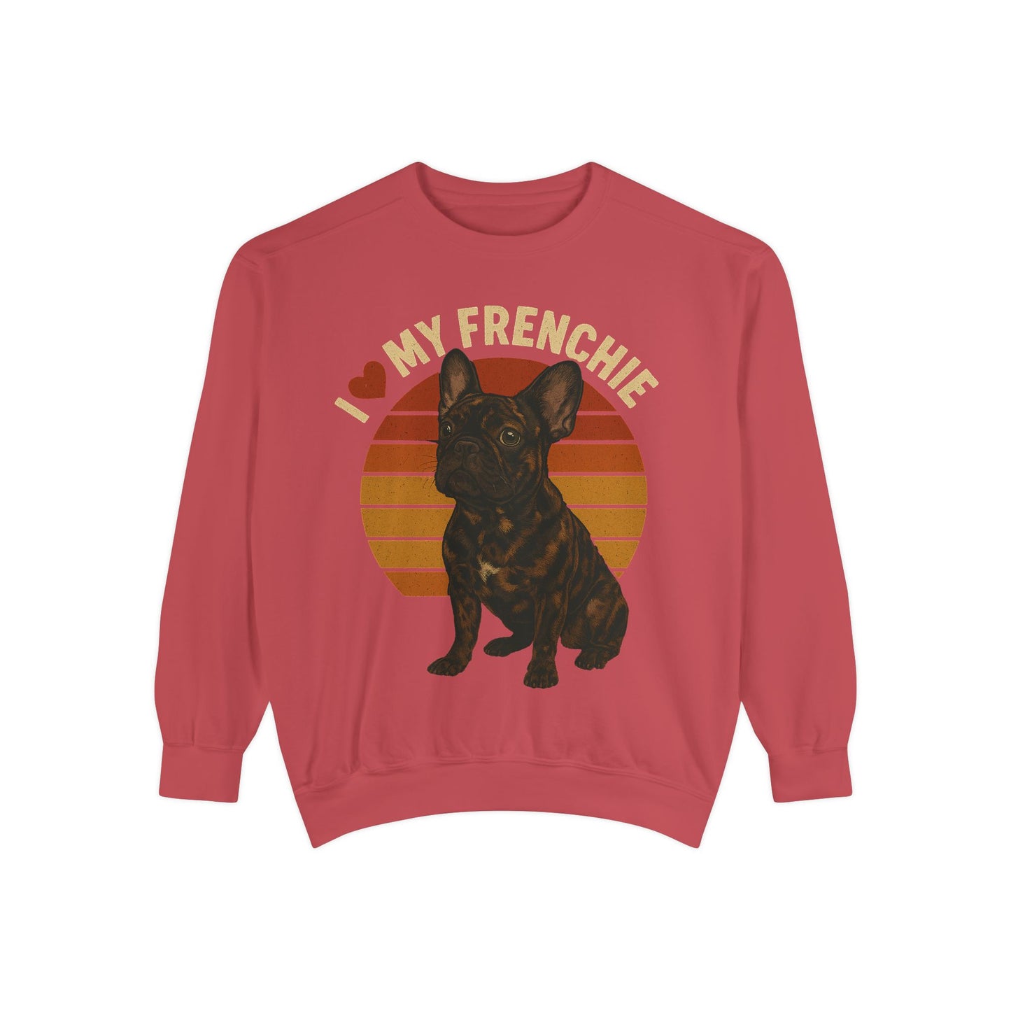 I Love My Frenchie Sweatshirt | Retro Merle French Bulldog Pullover | Vintage Dog Lover Crewneck | Frenchie Mom & Dad Gift