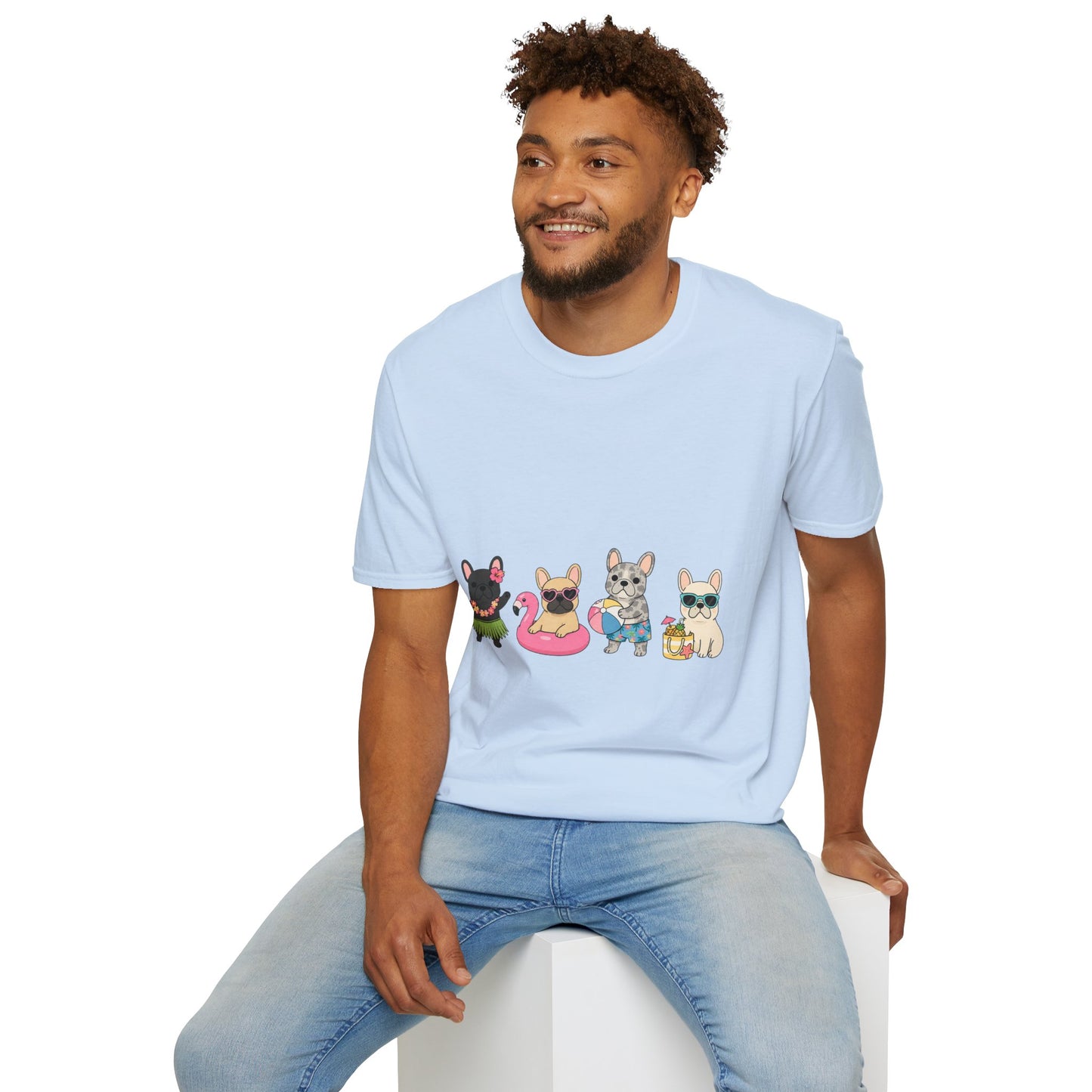 Summer French Bulldog Shirt, Beach Frenchie Tee, Cute Frenchie Summer Shirt, Vacation Dog Mom Shirt, Tropical French Bulldog Graphic Tee