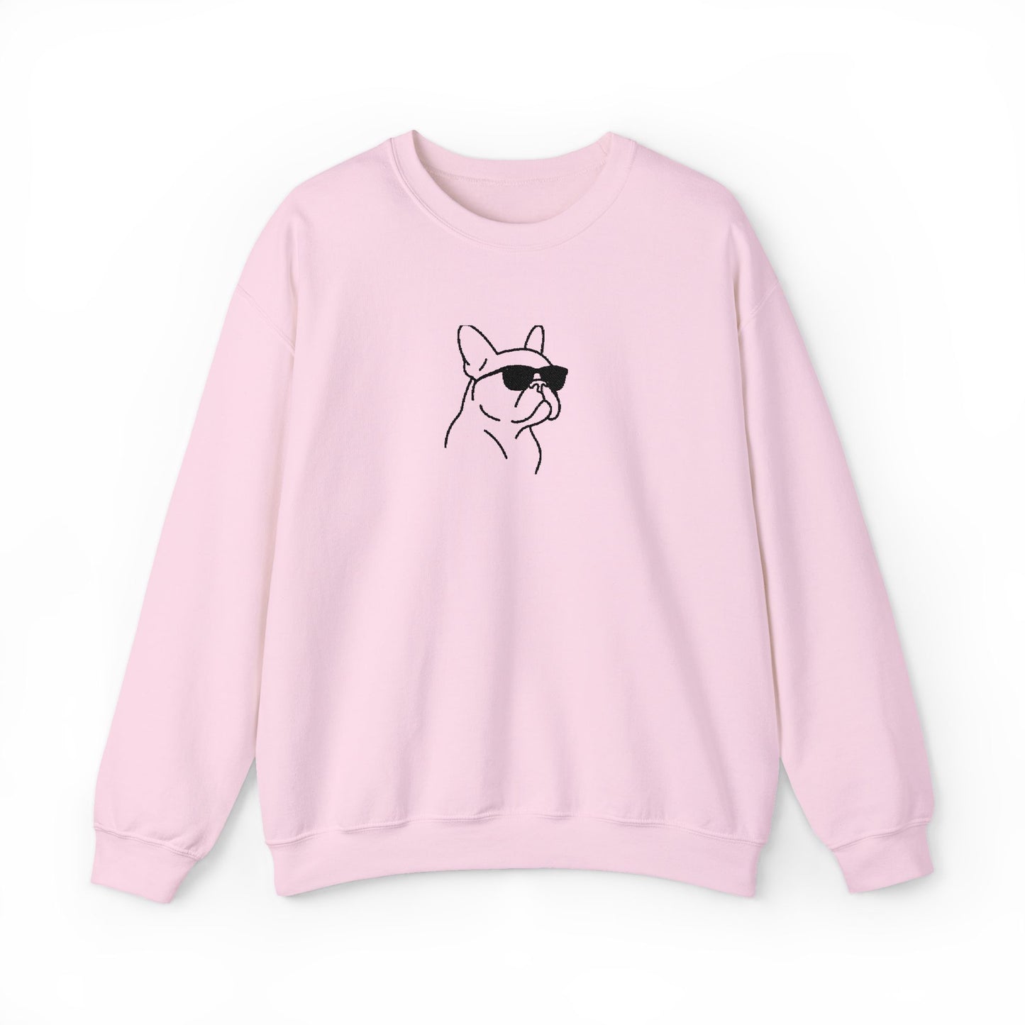 Frenchie in Shades Sweatshirt | Hot Pink French Bulldog Crewneck | Minimal Line Art Dog Lover Gift | Cute Cozy Frenchie Pullover