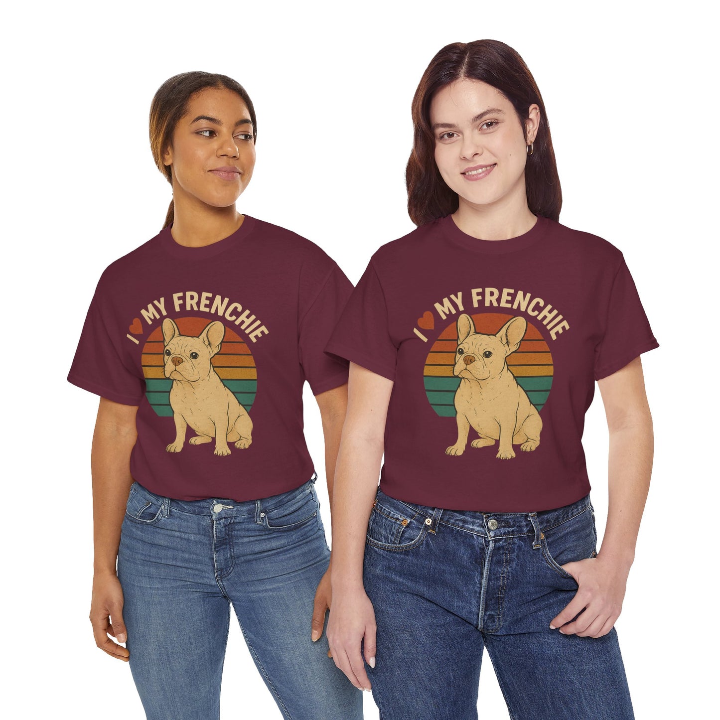 I Love My Frenchie T-Shirt | Retro Cream French Bulldog Tee | Cute Dog Mom Gift | Vintage Frenchie Lover Shirt | Soft Unisex Graphic Top