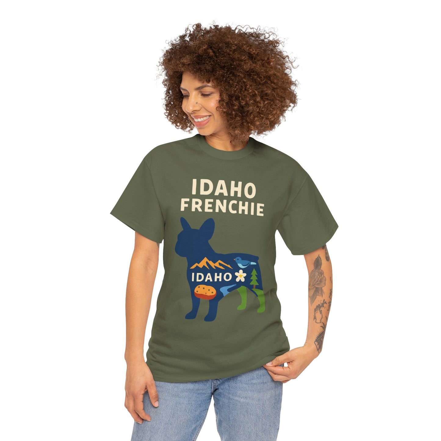 Idaho Frenchie T-Shirt | Idaho Dog Lover Tee | French Bulldog State Shirt | Idaho Gift for Frenchie Owners | Cute Frenchie Graphic Tee