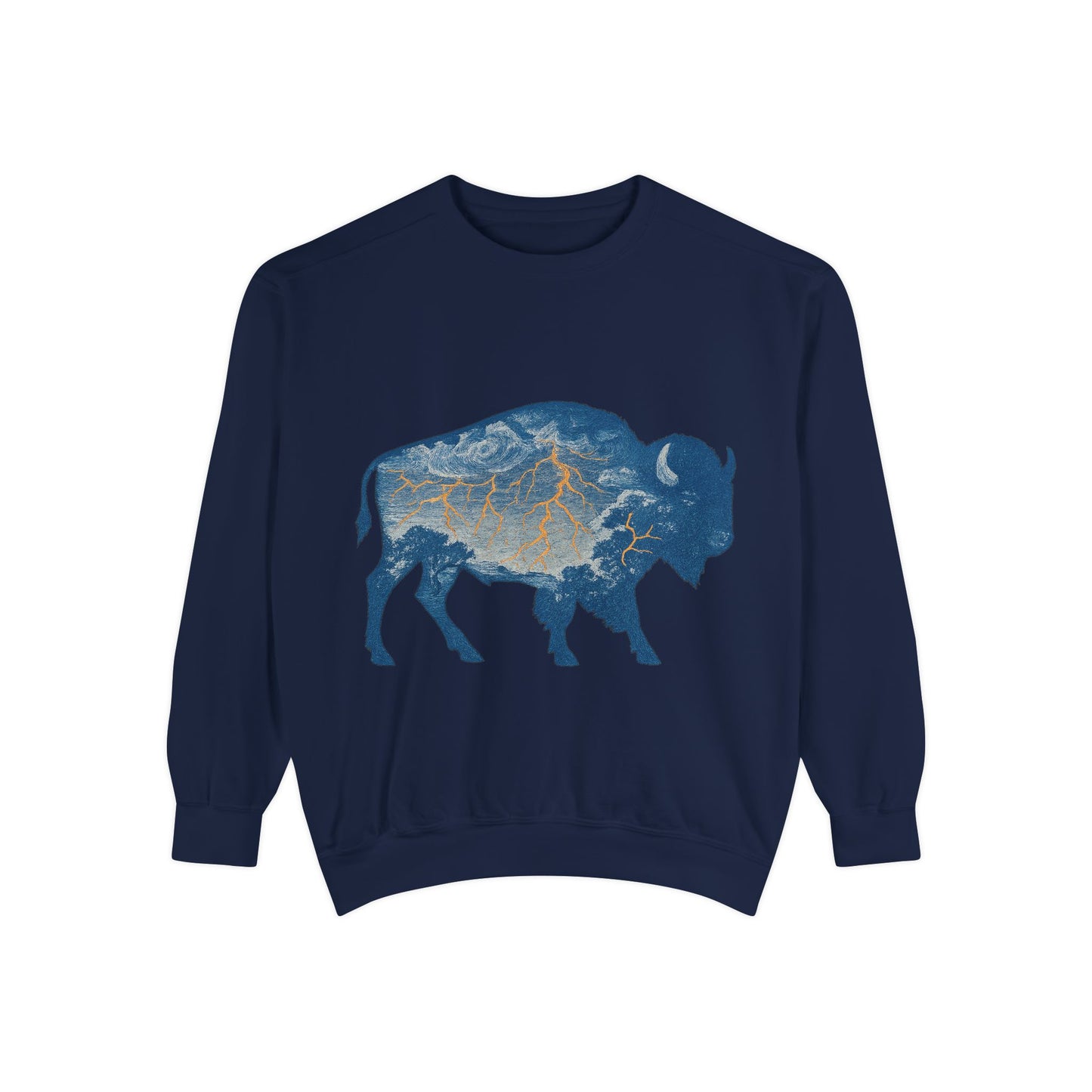 OKC Inspired Buffalo Pullover | Oklahoma Bison Lightning Sweatshirt | Retro Oklahoma Basketball Fan Sweater | Unisex