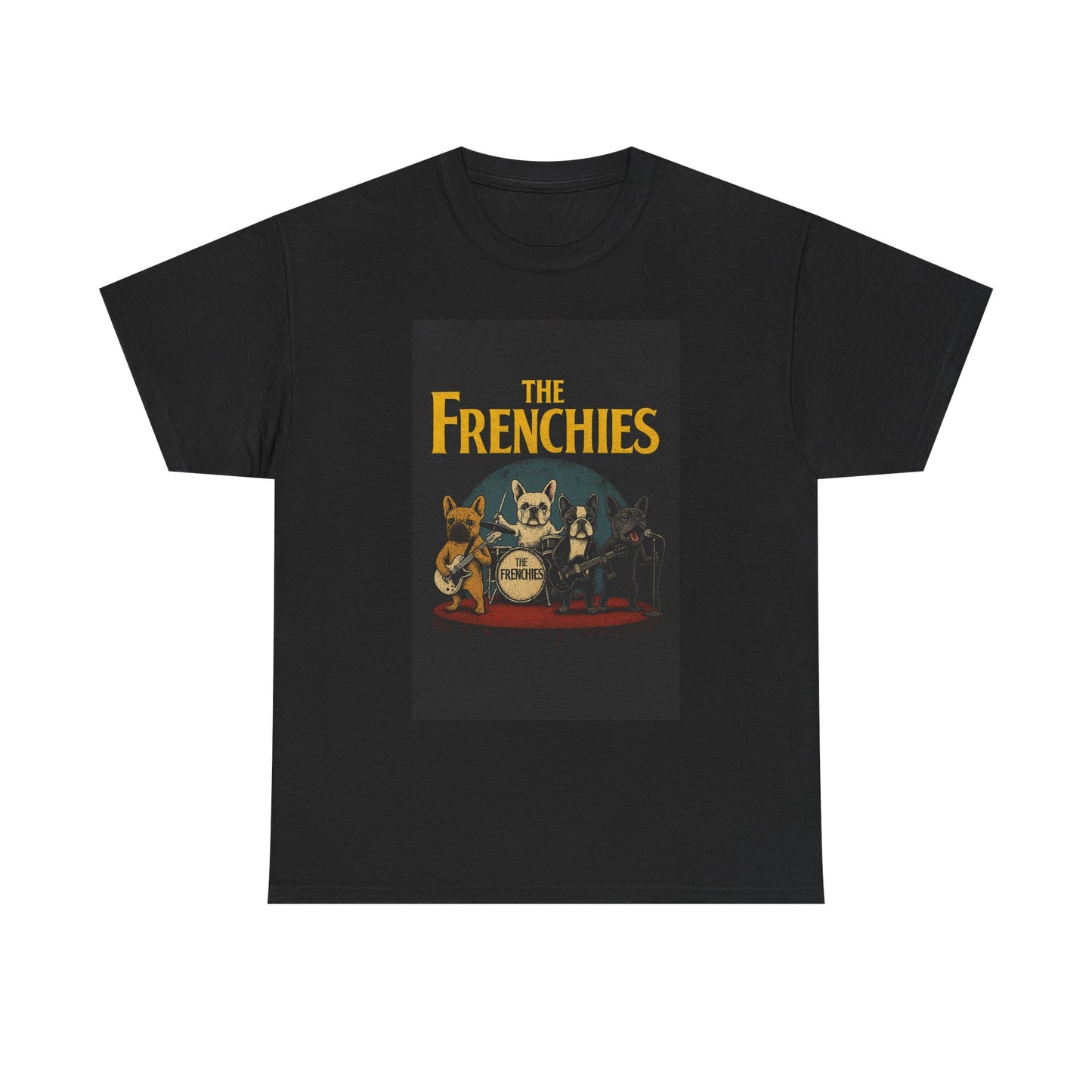 The Frenchies Band T-Shirt | Retro French Bulldog Graphic Tee | Funny Dog Lover Gift | Vintage Concert Style Frenchie Shirt
