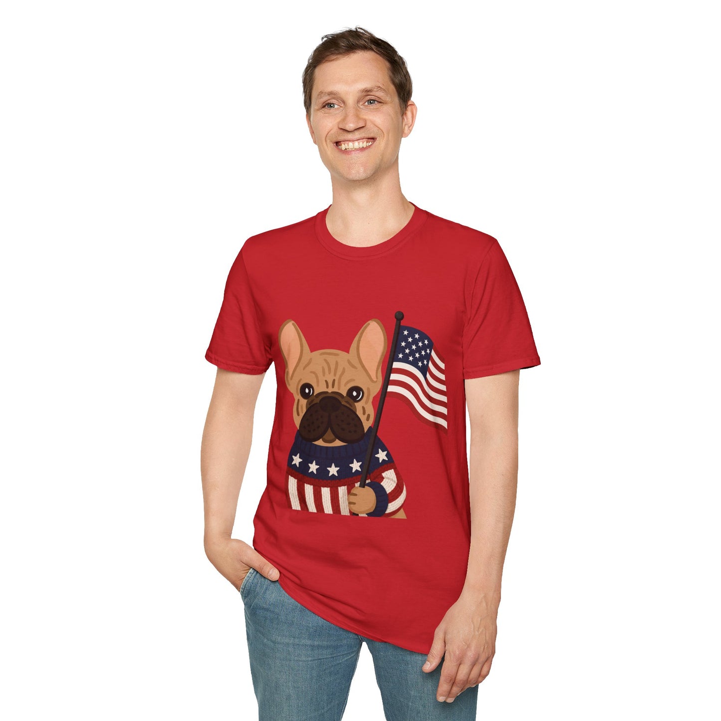 Patriotic French Bulldog Shirt, American Flag Frenchie Tee, 4th of July Dog Shirt, USA French Bulldog Shirt, Independence Day Frenchie, Dog Lover Gift, Patriotic Puppy Tee