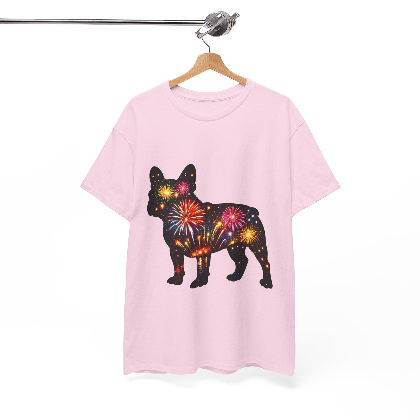 Patriotic French Bulldog Shirt, Fireworks Frenchie Tee, Fourth of July Dog Lover Shirt, Independence Day French Bulldog Gift, USA Dog Tee