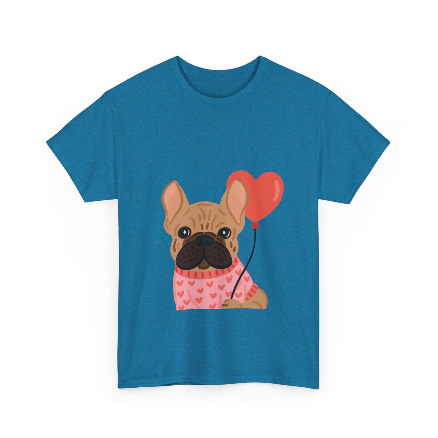 Valentine French Bulldog Shirt, Cute Frenchie Heart Balloon Tee, French Bulldog Valentine Gift, Dog Mom Valentine’s Shirt, Frenchie Love Tee