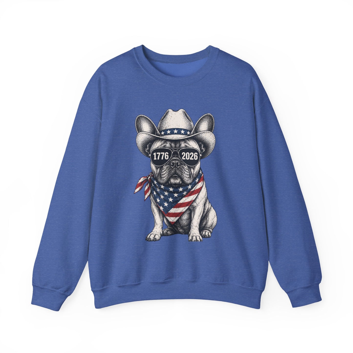 America 250 French Bulldog Sweatshirt, Patriotic Frenchie Crewneck, 1776 2026 USA Anniversary Sweatshirt, Fourth of July Dog Lover Gift
