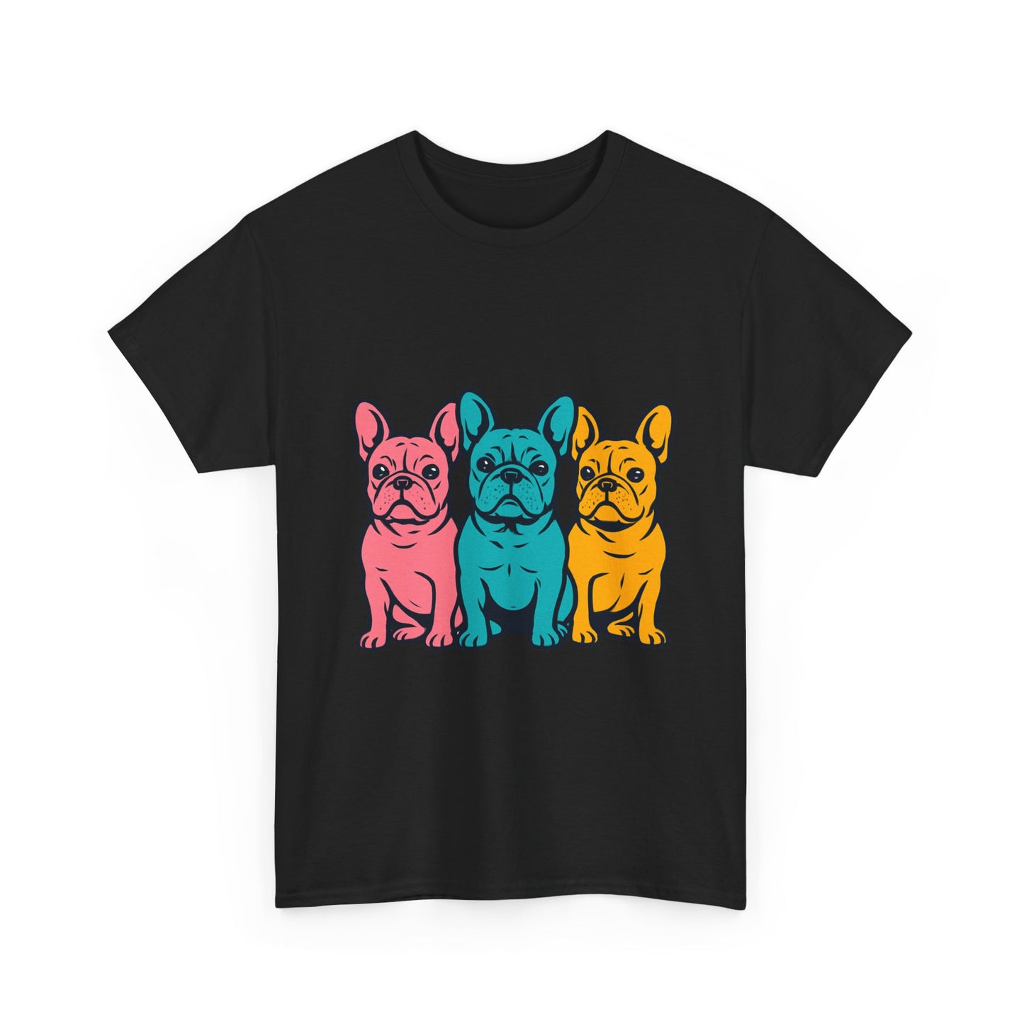 Pop Art French Bulldog T-Shirt | Colorful Frenchie Graphic Tee | Retro Dog Lover Shirt | Bright 80s Style Pet Gift | Fun Unisex Dog Mom Shirt