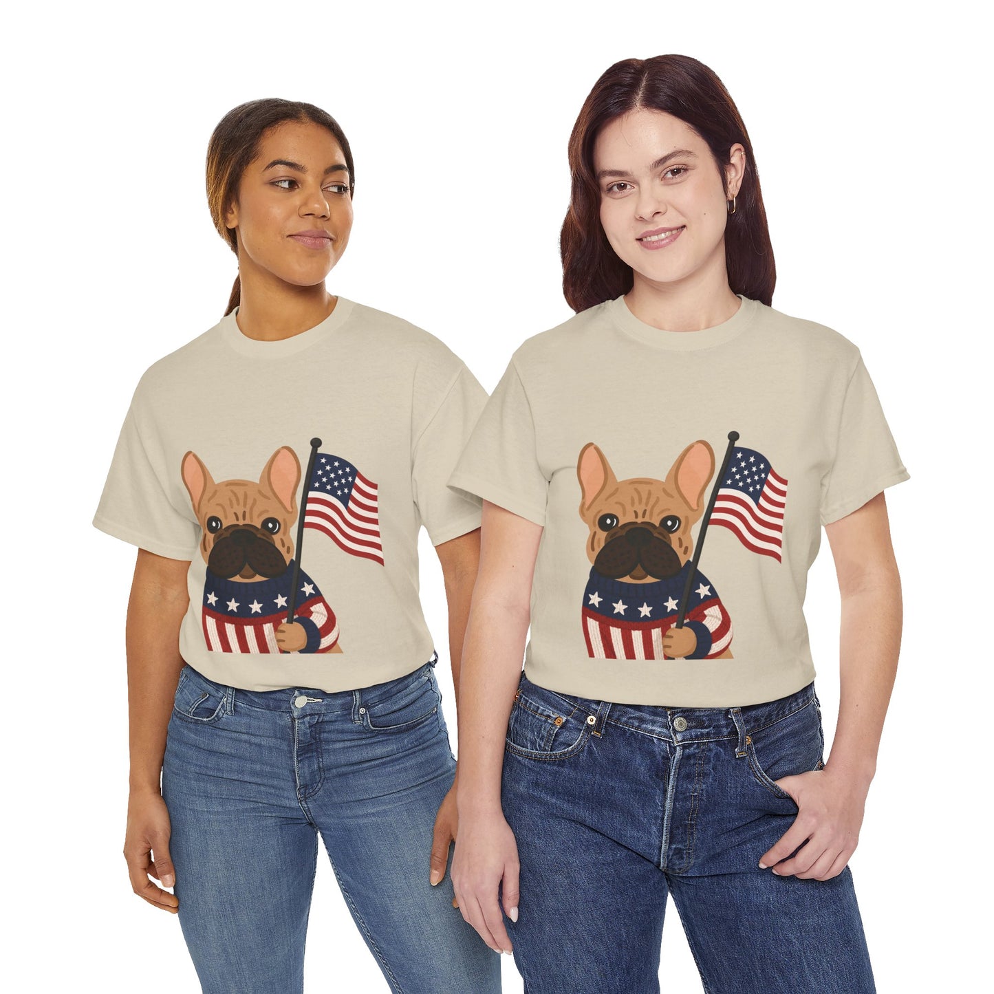 Patriotic French Bulldog Shirt, American Flag Frenchie Tee, Fourth of July Dog Lover Shirt, USA French Bulldog Gift, Patriotic Puppy Sweater Tee